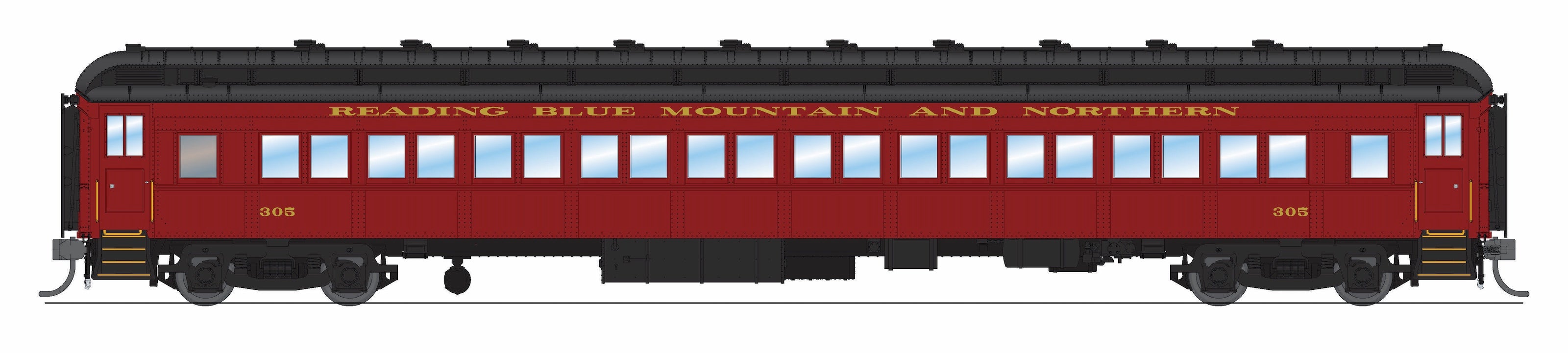 9716 RBMN Heavyweight 5-Car Passenger Set, Maroon Scheme, HO Scale