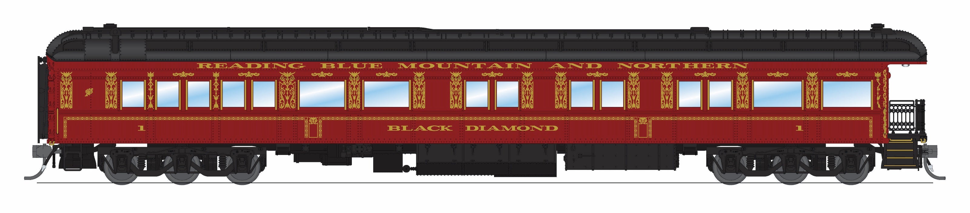 9716 RBMN Heavyweight 5-Car Passenger Set, Maroon Scheme, HO Scale