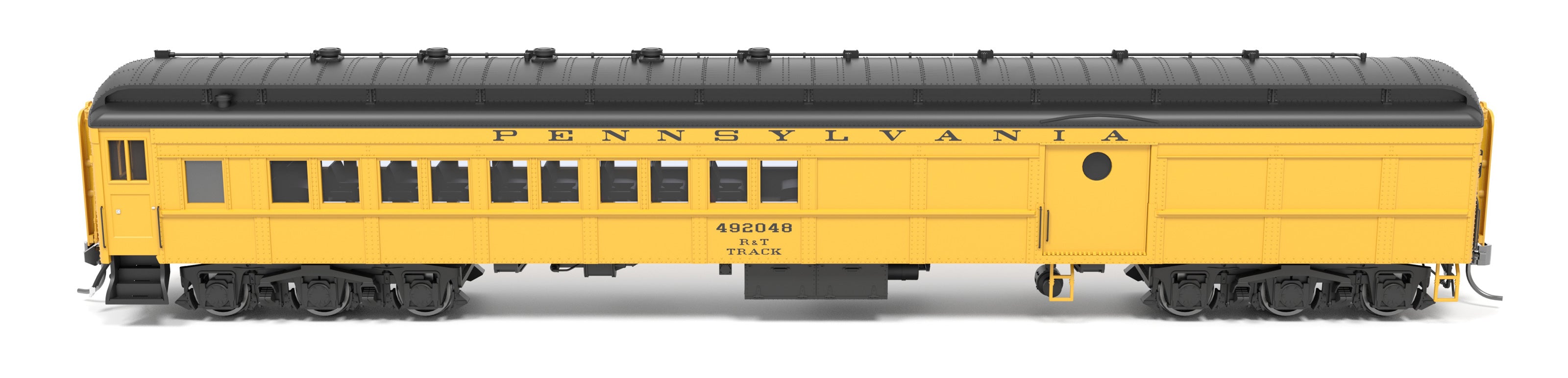 9749 PRR Maintenance of Way Baggage-Combine Car #492048, Yellow & Black, HO Scale