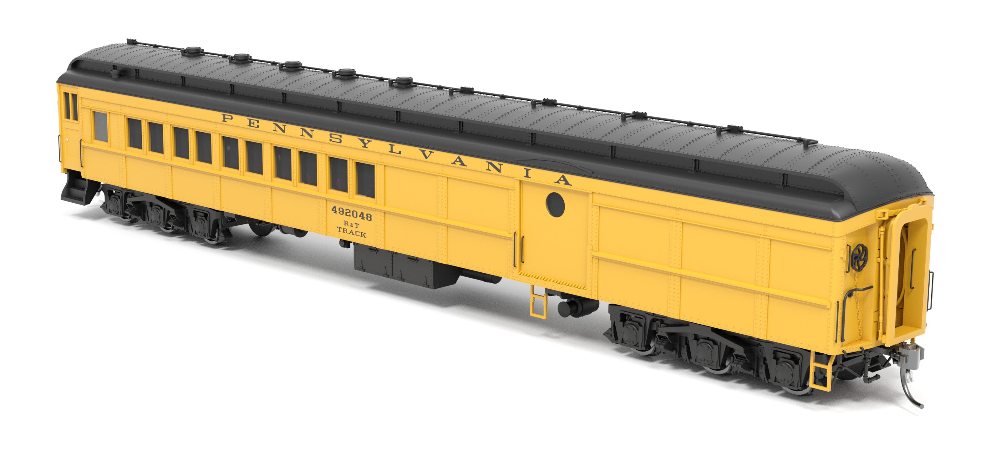 9749 PRR Maintenance of Way Baggage-Combine Car #492048, Yellow & Black, HO Scale