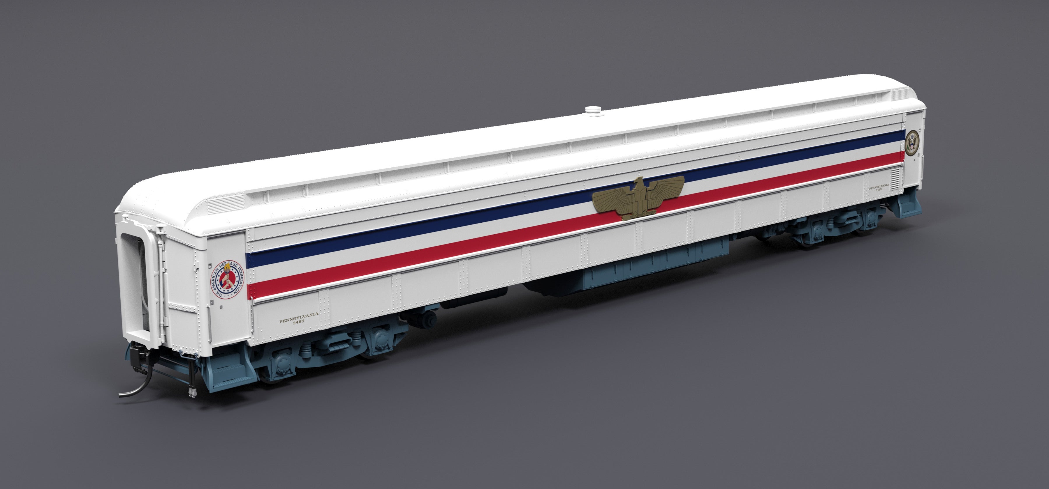 9733 1947 Freedom Train 80' Passenger Coach, 1947-1949, w/ Eagle, HO Scale