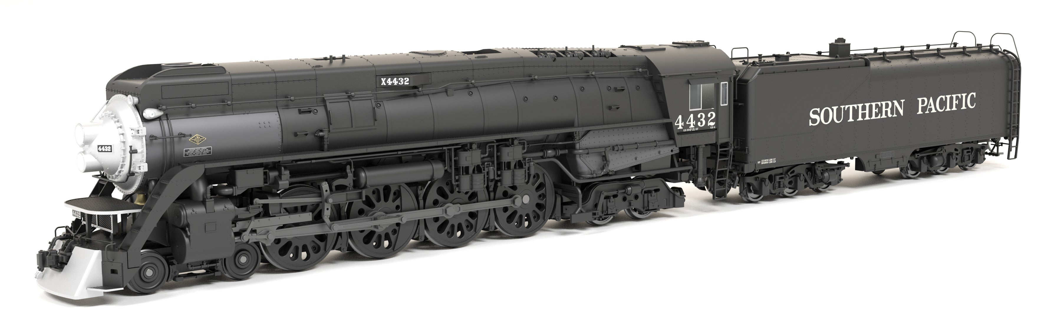 9834 Southern Pacific GS-4 4-8-4, #4432, Deskirted, Painted Black, No Trim on Pilot, Paragon4 Sound/DCC/DC, Smoke, HO
