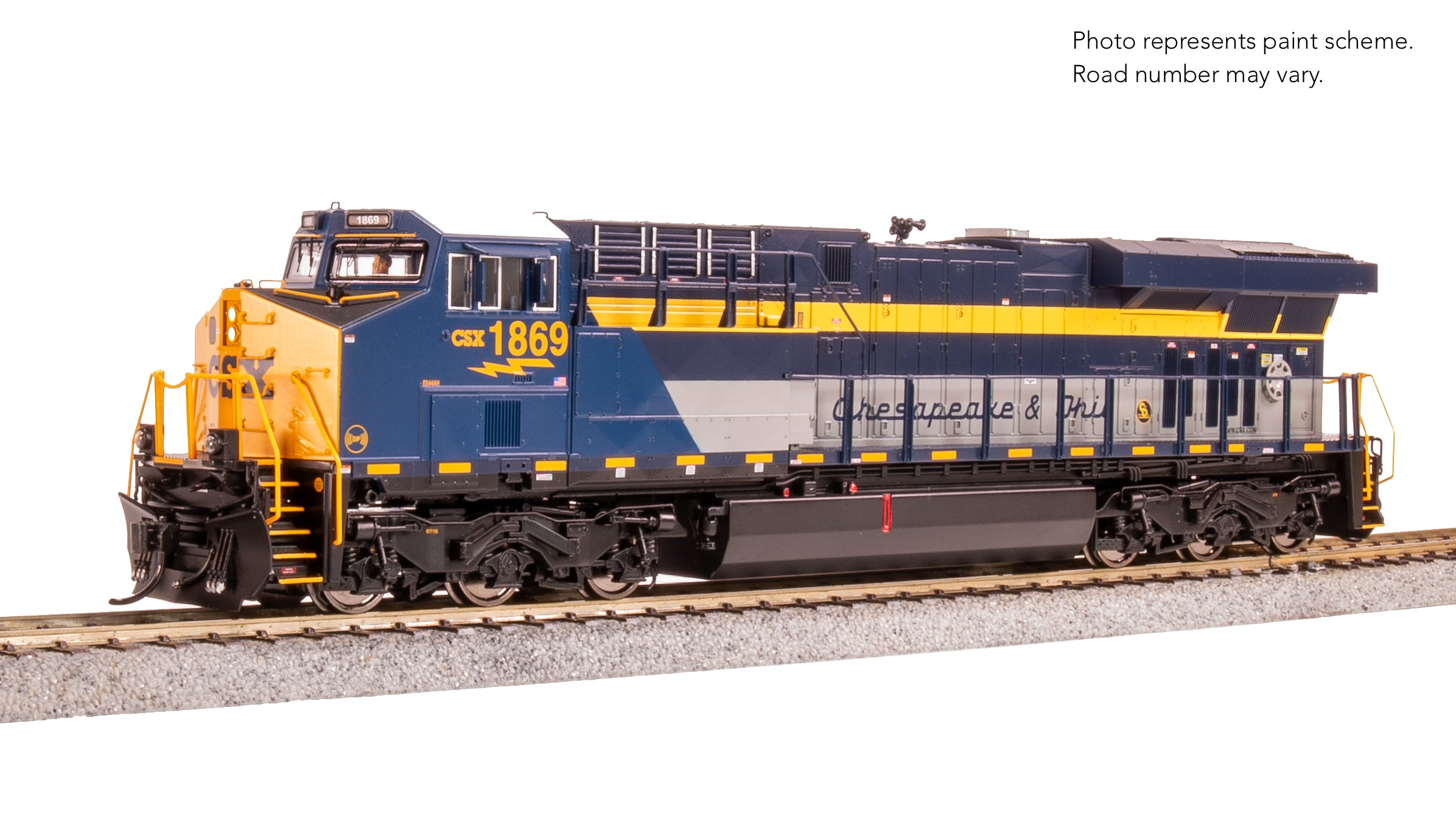 9862 GE ES44AC, CSX 1869, C&O Heritage Paint, Paragon4 Sound/DC/DCC, w/ Smoke, HO