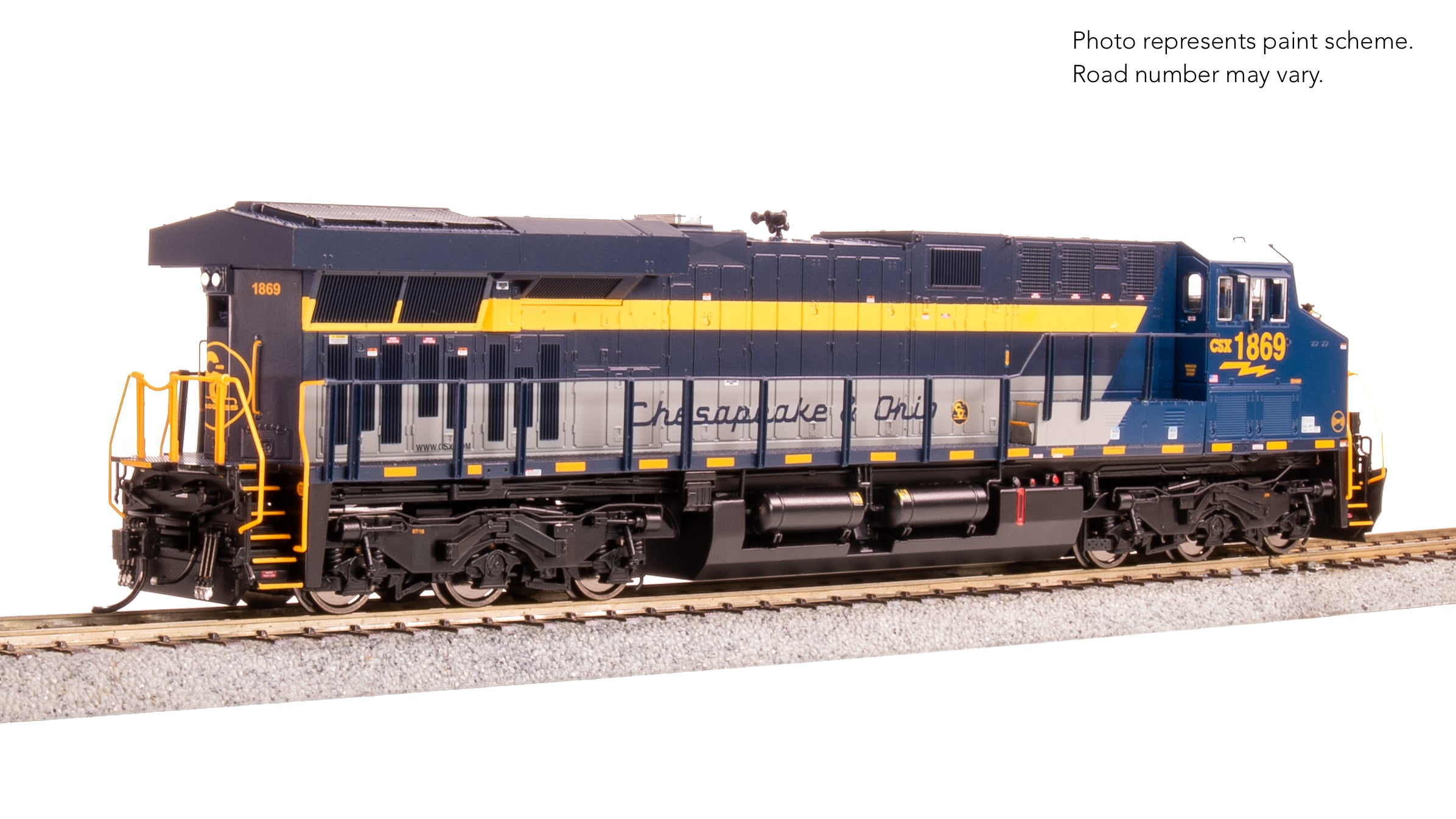9862 GE ES44AC, CSX 1869, C&O Heritage Paint, Paragon4 Sound/DC/DCC, w/ Smoke, HO