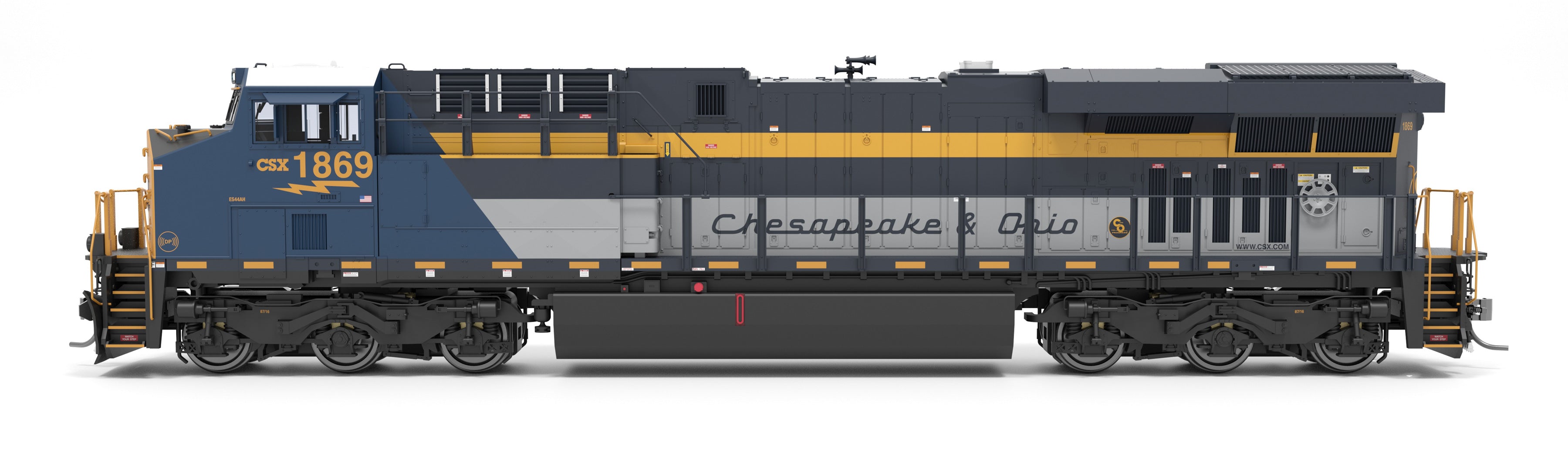 REFURBISHED R9863 GE ES44AC, CSX 1869, C&O Heritage Paint, No-Sound / DCC-Ready, HO