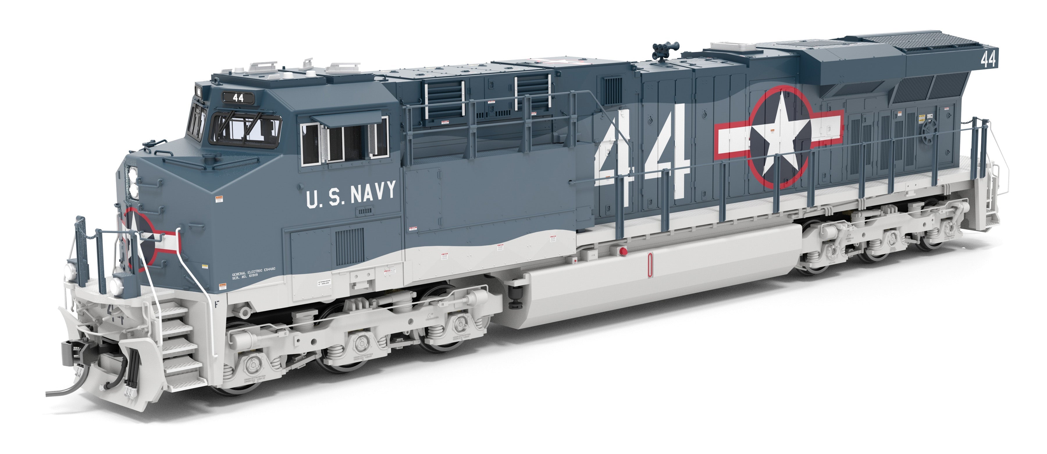 REFURBISHED R9875 GE ES44AC, US Navy #44, Fantasy Paint Scheme, No-Sound / DCC-Ready, HO