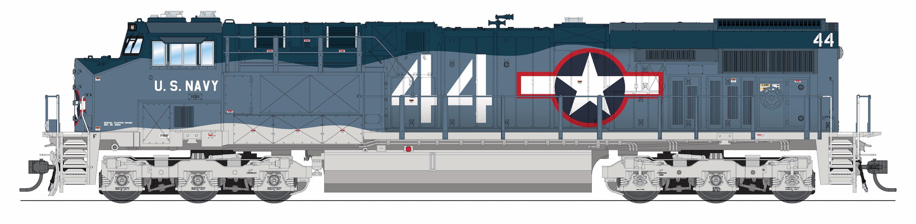 9875 GE ES44AC, US Navy #44, Fantasy Paint Scheme, No-Sound / DCC-Ready, HO