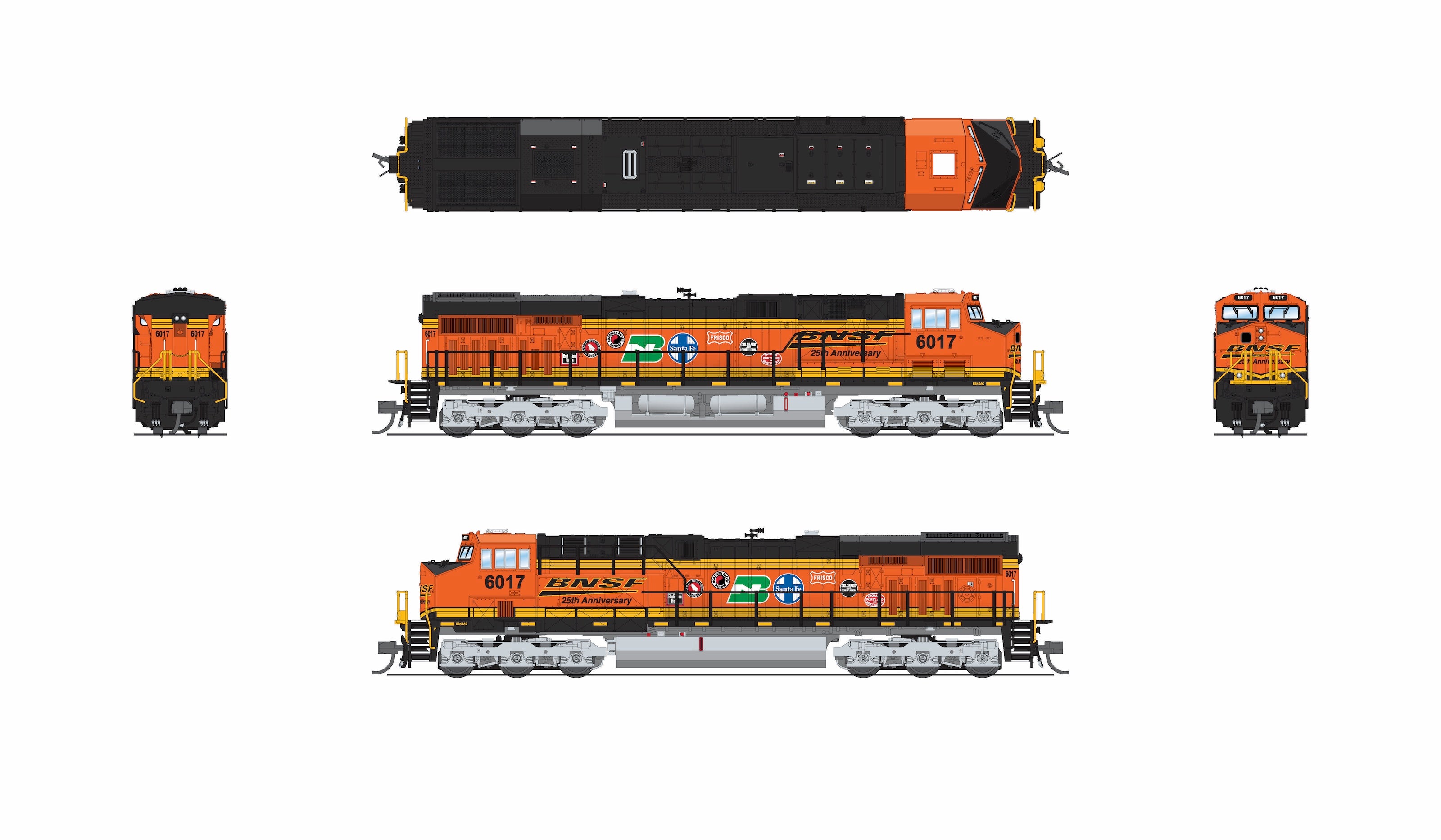 9881 GE ES44AC, BNSF 6017, 25th Anniversary, No-Sound / DCC-Ready, N