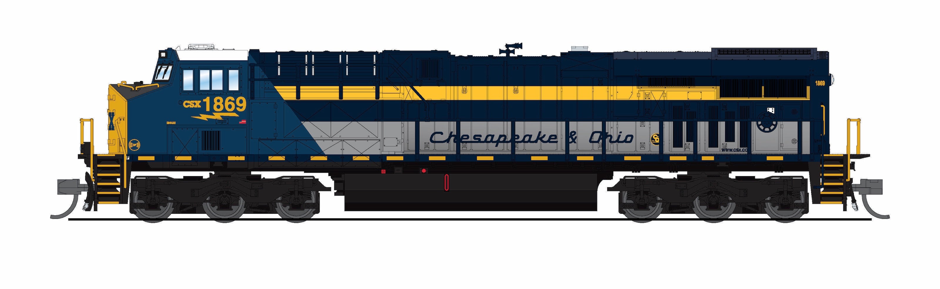 9886 GE ES44AC, CSX 1869, C&O Heritage Paint, Paragon4 Sound/DC/DCC, N