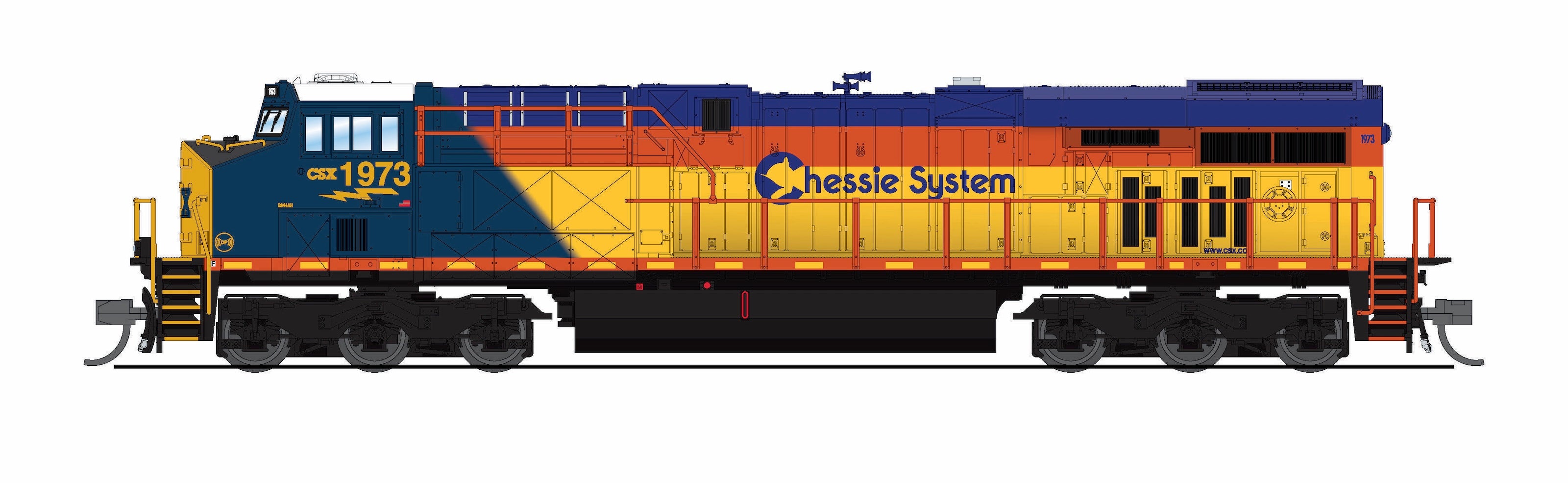 9888 GE ES44AC, CSX 1973, Chessie System Heritage Paint, Paragon4 Sound/DC/DCC, N