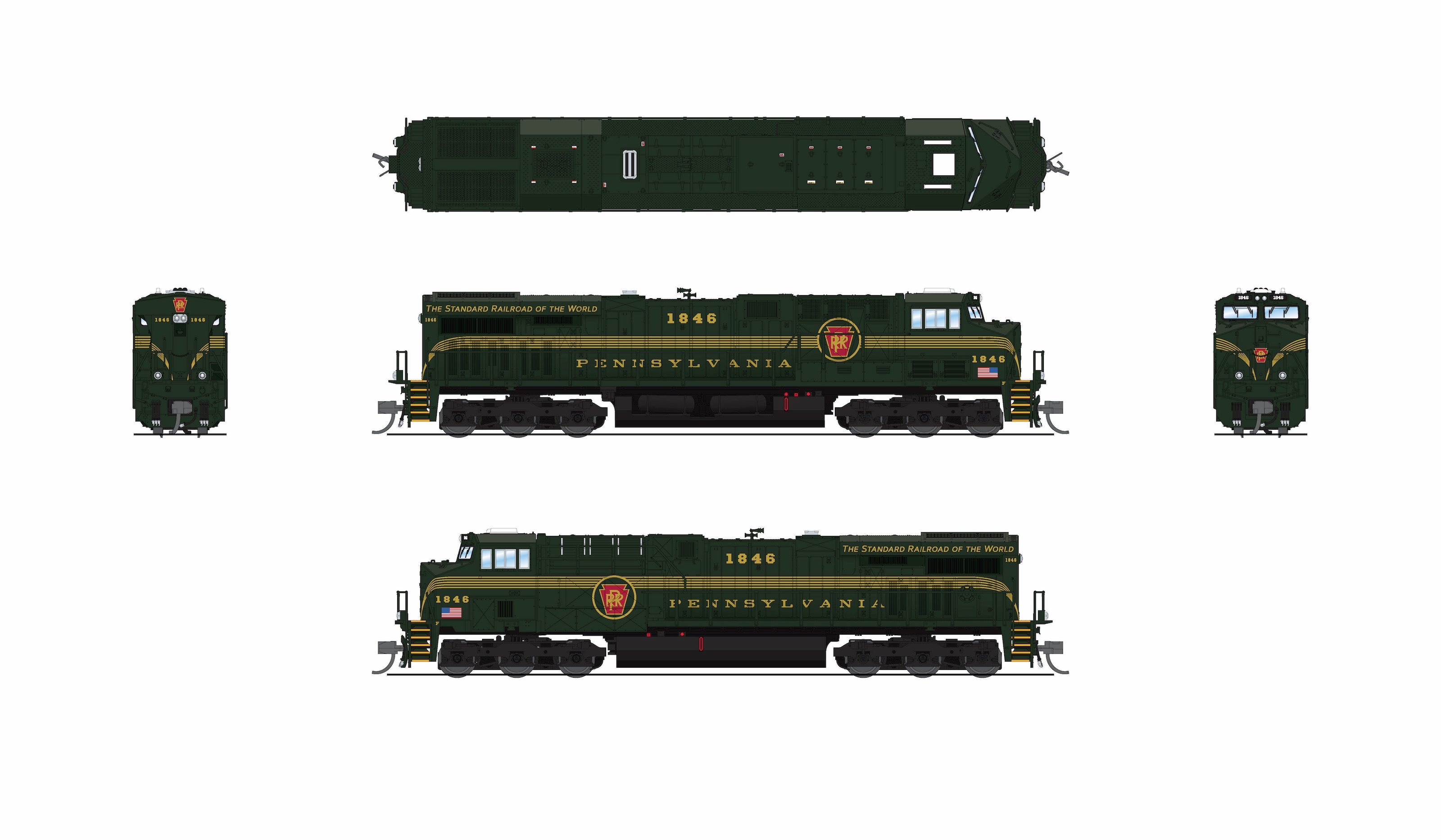 9898 GE ES44AC, PRR 1846, DGLE 5-stripe Fantasy Paint, Paragon4 Sound/DC/DCC, N (Trainworld Exclusive)