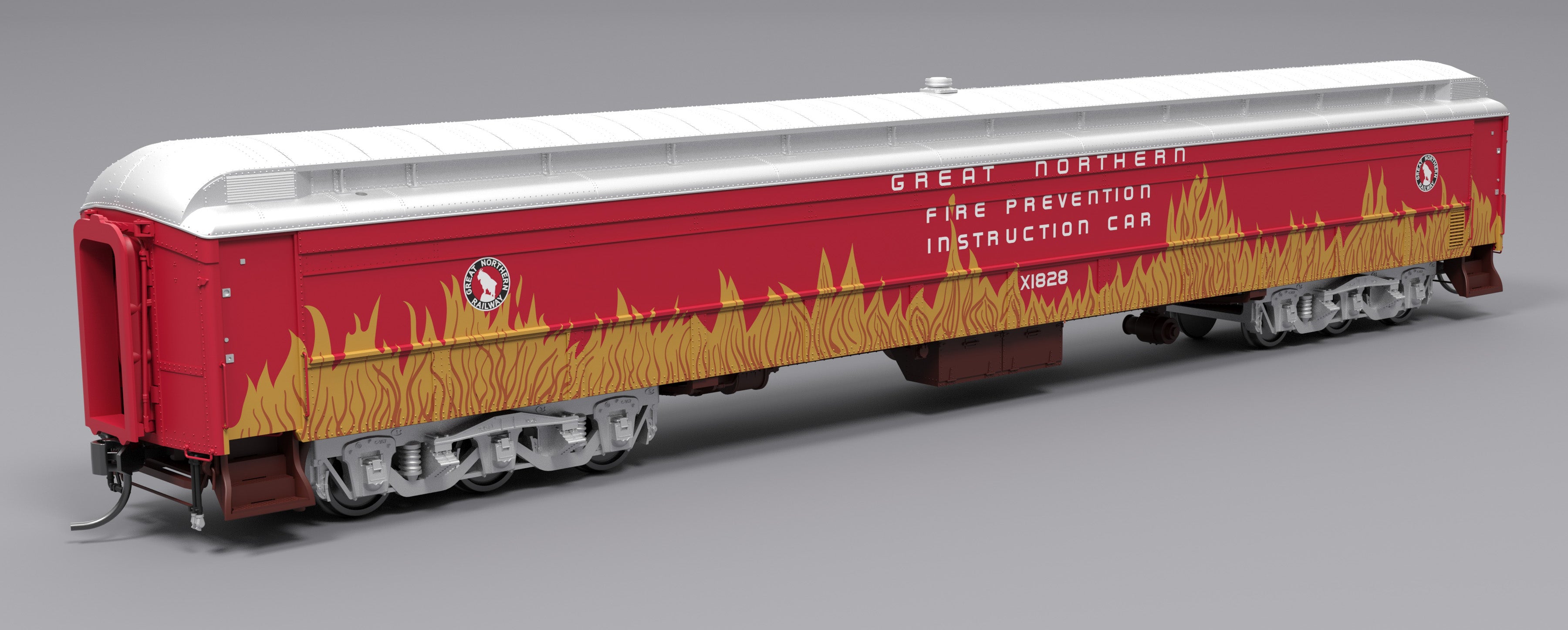 9933 Railroad Instruction Car, GN Fire Prevention X1828, HO Scale