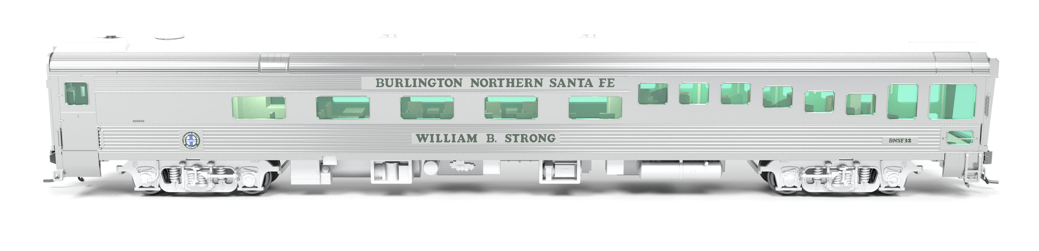 9993 BNSF Track Inspection Car, BNSF #32 "William B. Strong", 1996-2008 Appearance, HO