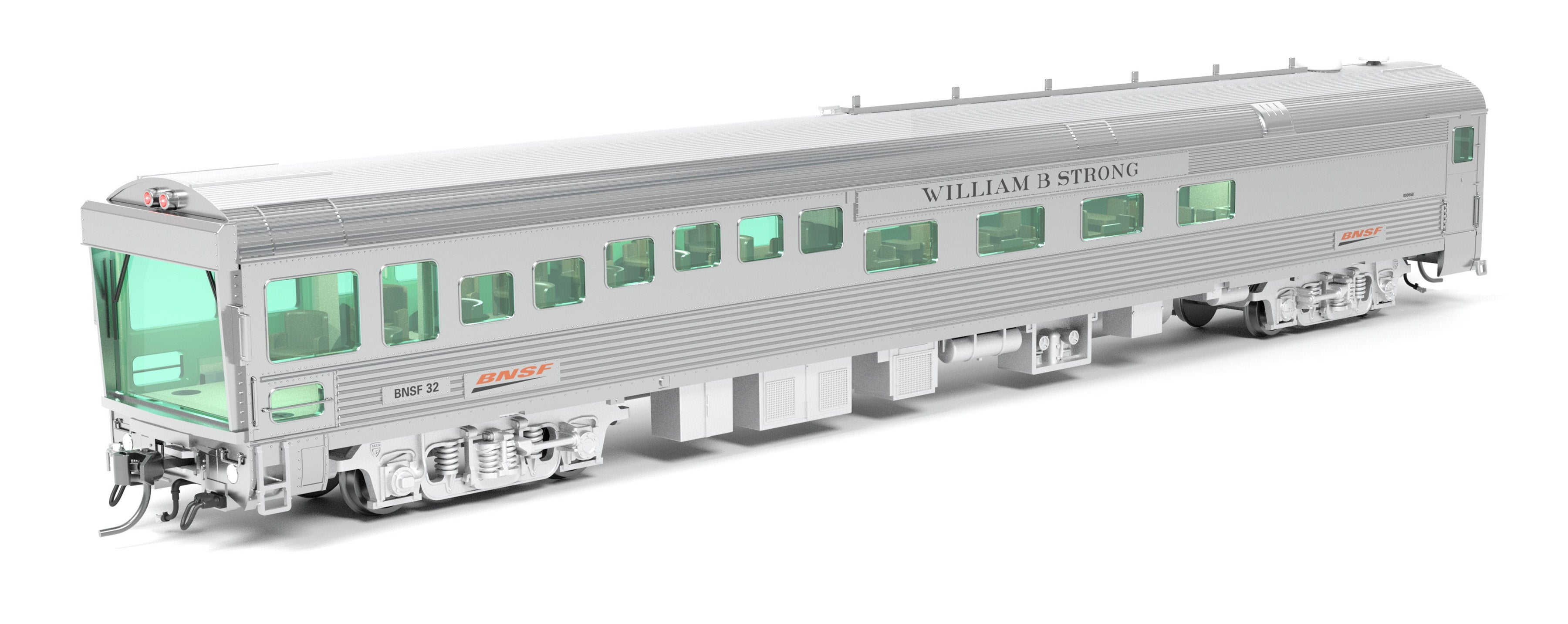 9995 BNSF Track Inspection Car, BNSF #32 "William B. Strong", 2013-2018 Appearance, HO
