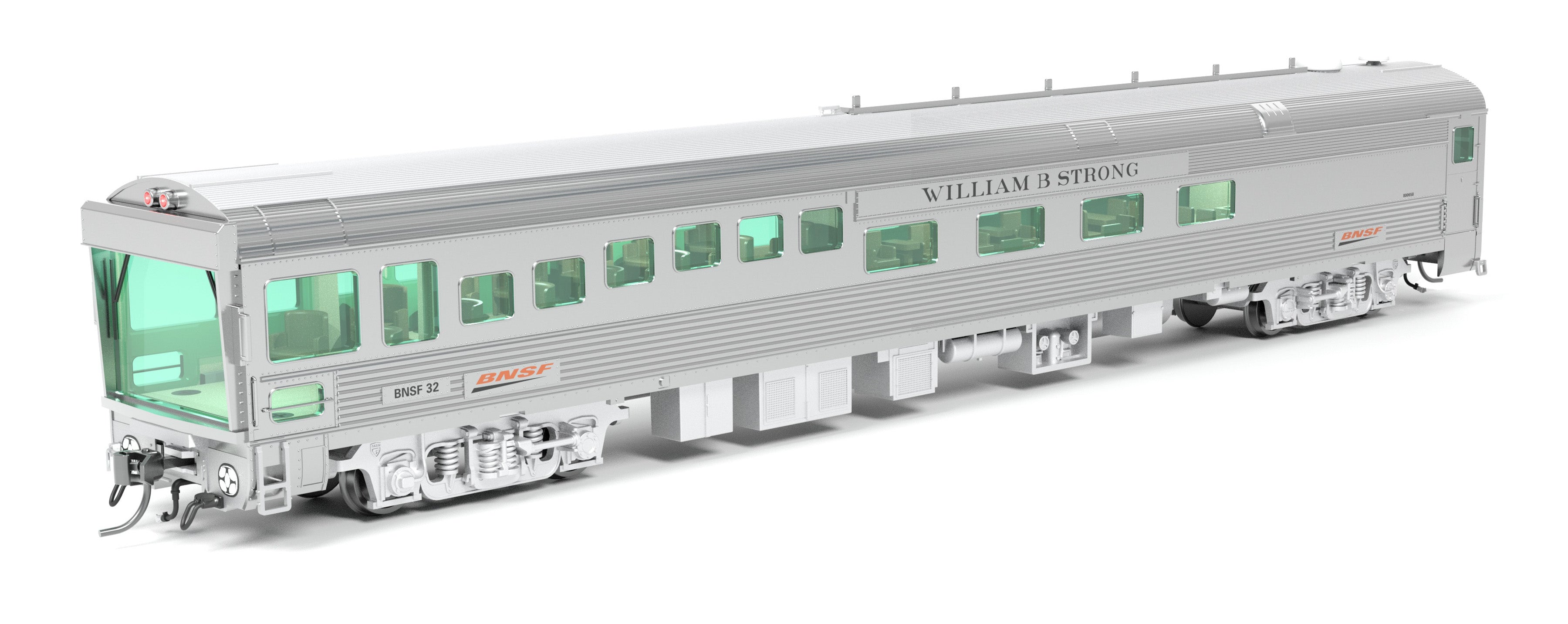 9996 BNSF Track Inspection Car, BNSF #32 "William B. Strong", 2018-Present Appearance, HO