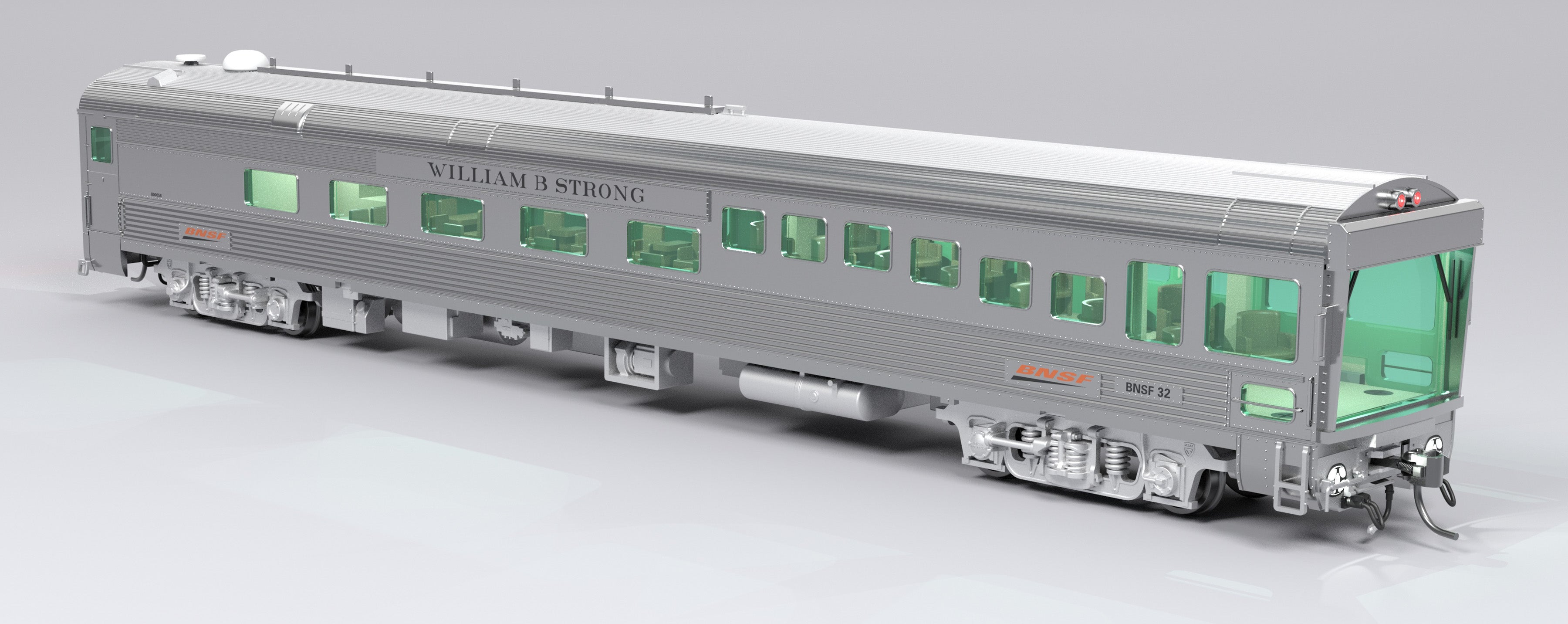 9996 BNSF Track Inspection Car, BNSF #32 "William B. Strong", 2018-Present Appearance, HO