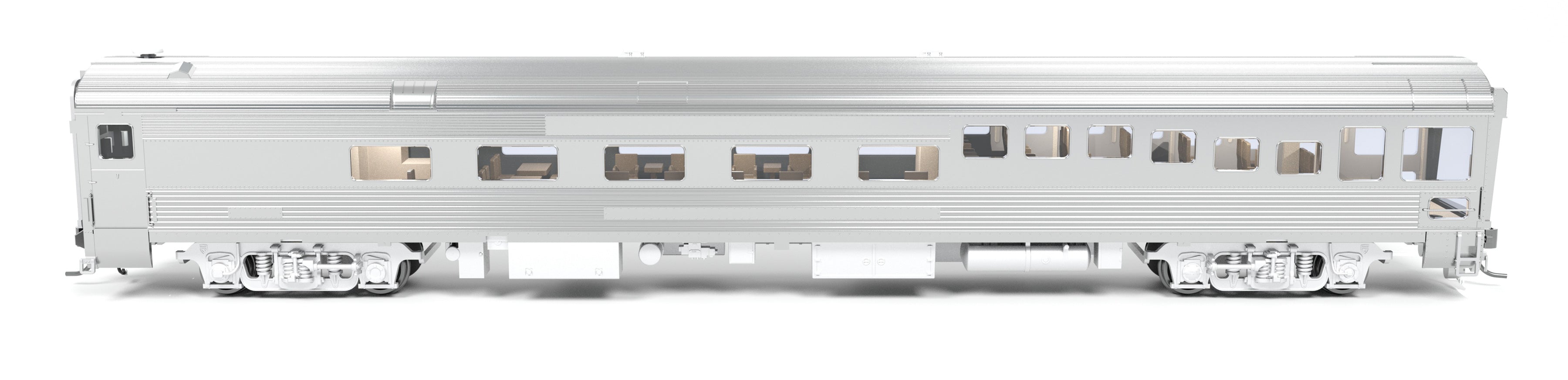 9997 ATSF #89 Track Inspection Car, Unlettered, Stainless Steel, HO