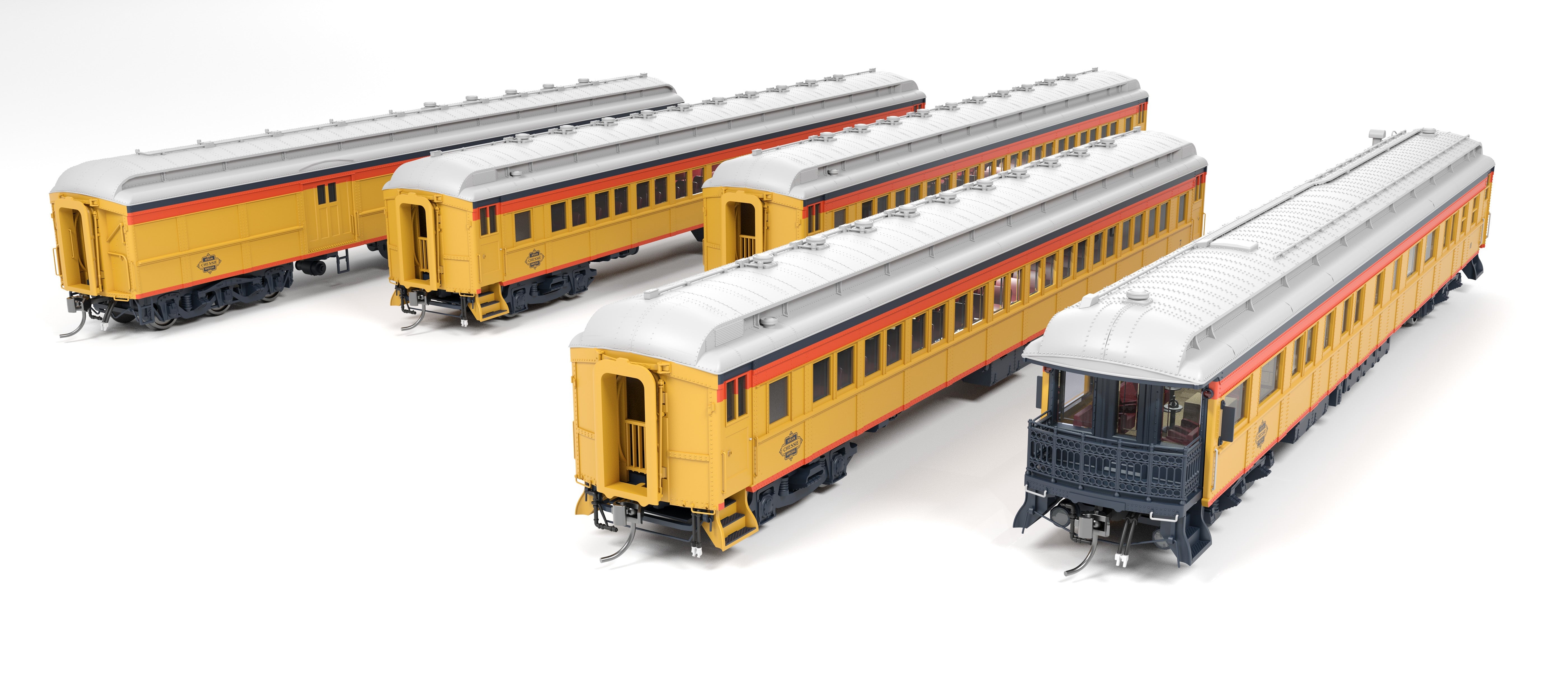 REFURBISHED R9714 CSS Heavyweight 5-Car Passenger Set, Chessie Steam Special, HO Scale (2, 5, 6, 7, 18)