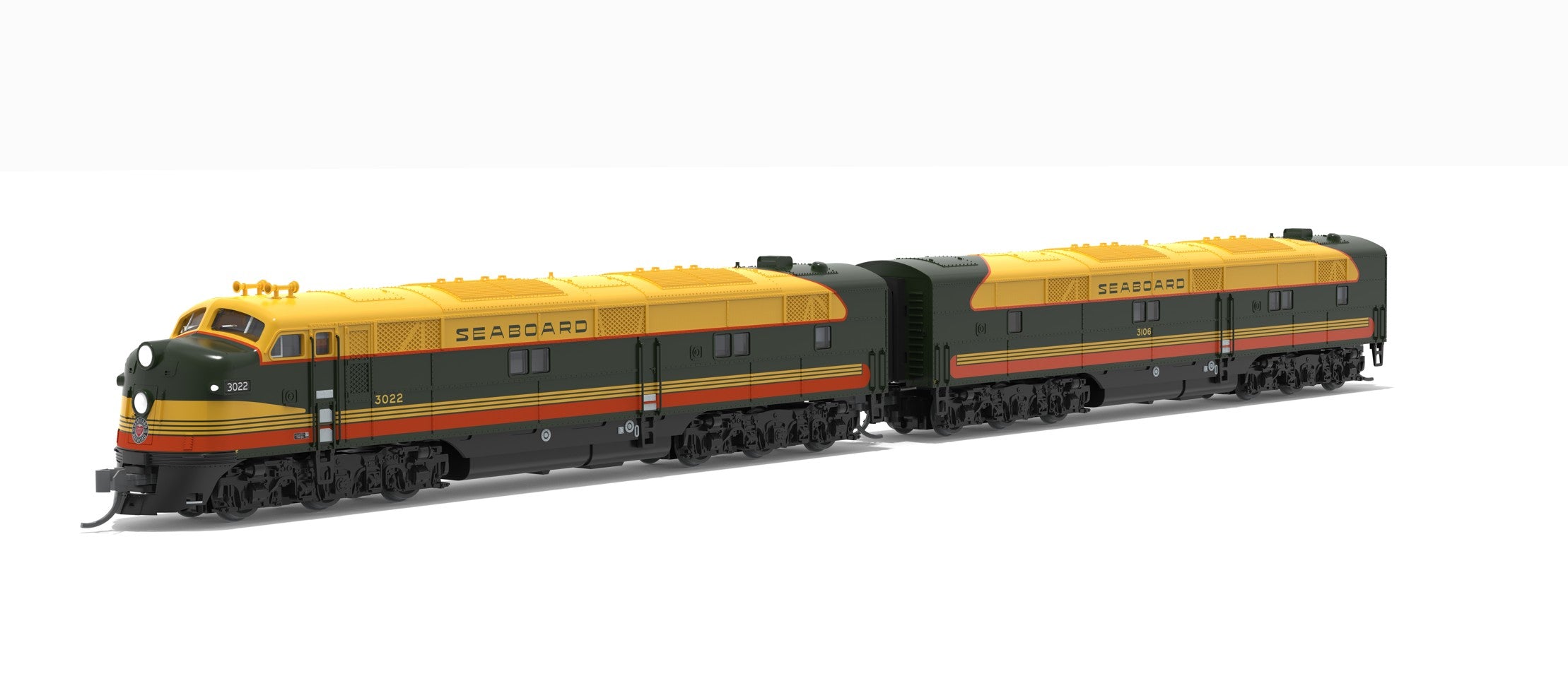 10228 EMD E7 A/B Set, SAL 3022 / 3106, Citrus Scheme, A-unit Paragon4 Sound/DC/DCC, Unpowered B, N