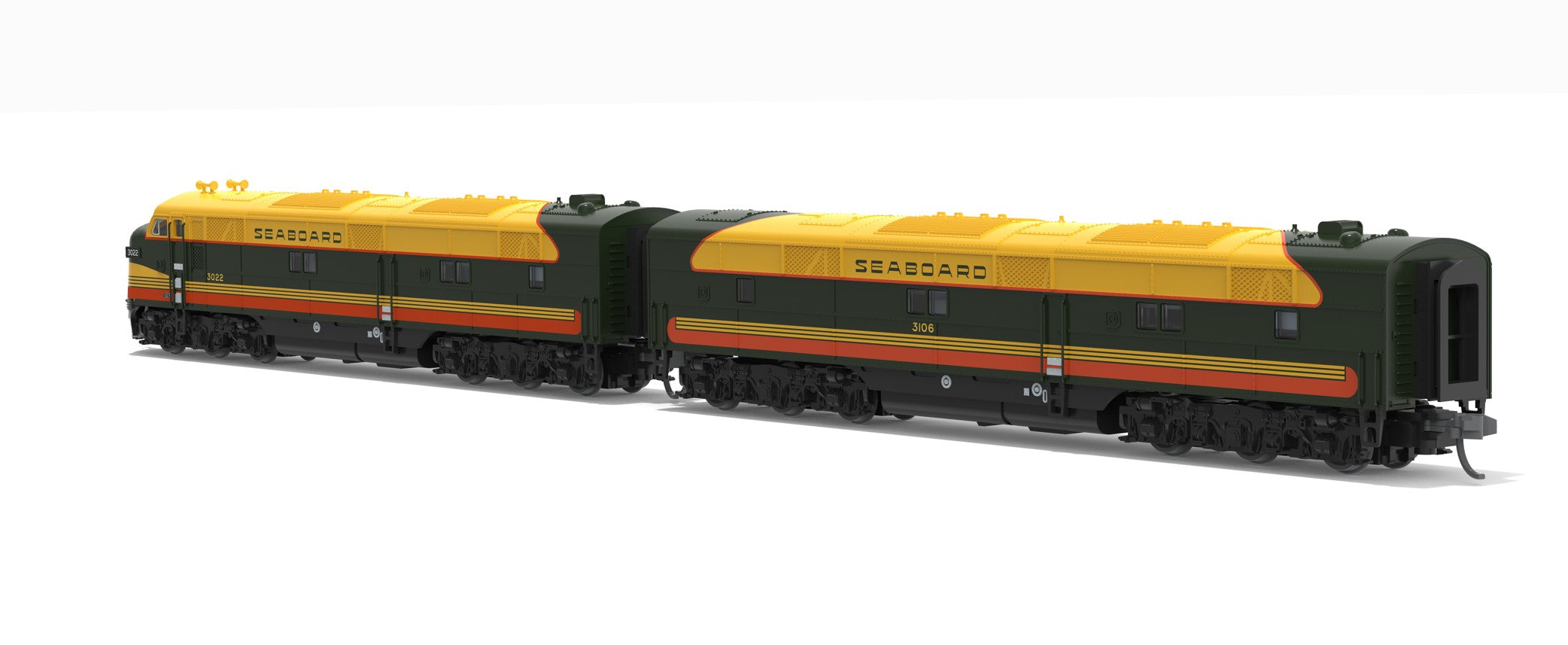 10228 EMD E7 A/B Set, SAL 3022 / 3106, Citrus Scheme, A-unit Paragon4 Sound/DC/DCC, Unpowered B, N