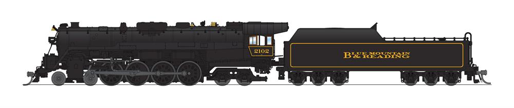 8246 Reading T1 4-8-4, RBMN #2102, "Blue Mountain & Reading" Scheme, No-Sound / DCC-Ready, N