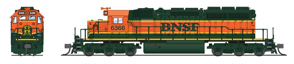 7954 EMD SD40-2, BNSF 6375, Heritage I, Paragon4 Sound/DC/DCC, N