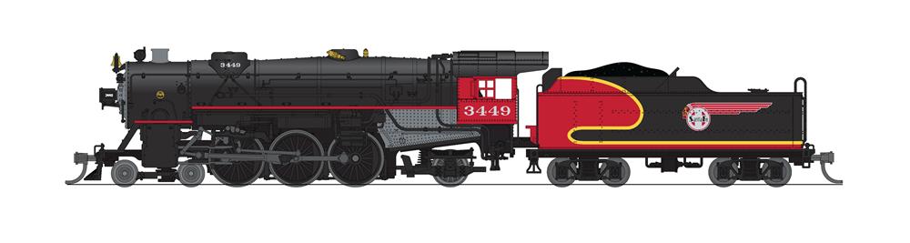 8061 Heavy Pacific 4-6-2, ATSF 3449, Warbonnet Fantasy Scheme, No-Sound/DCC-Ready, N (NP)