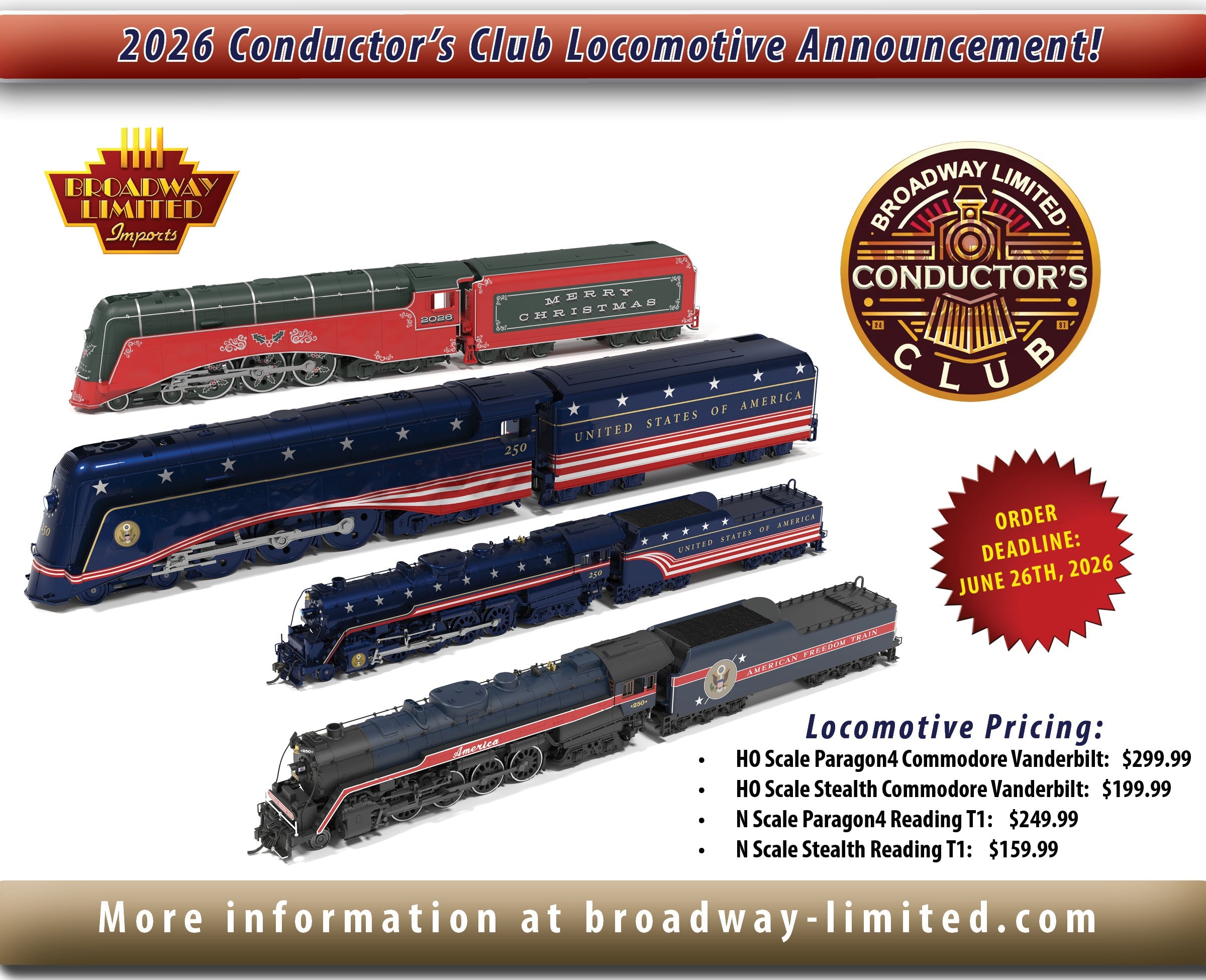 2026 Conductor's Club Locomotive Announcement!
