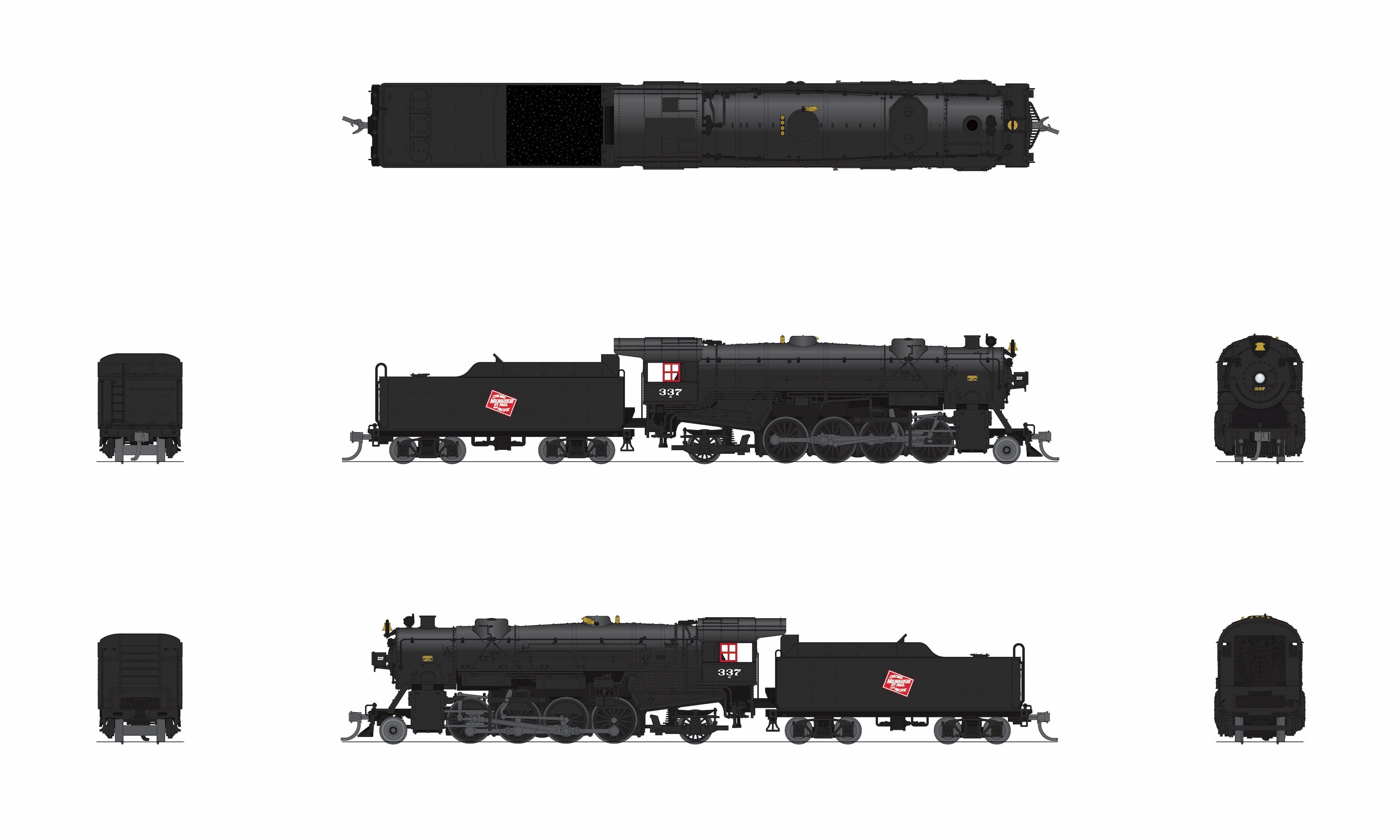 10057 USRA Heavy Mikado, MILW 352, No-Sound / DCC-Ready, N