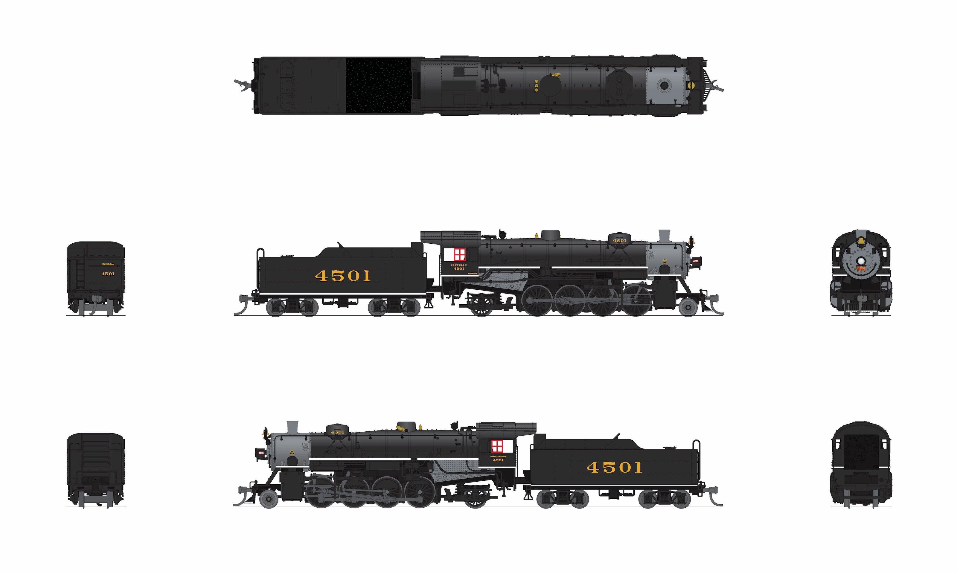 10088 USRA Light Mikado, SOU 4501, Black Boiler, Paragon4 Sound/DC/DCC, N