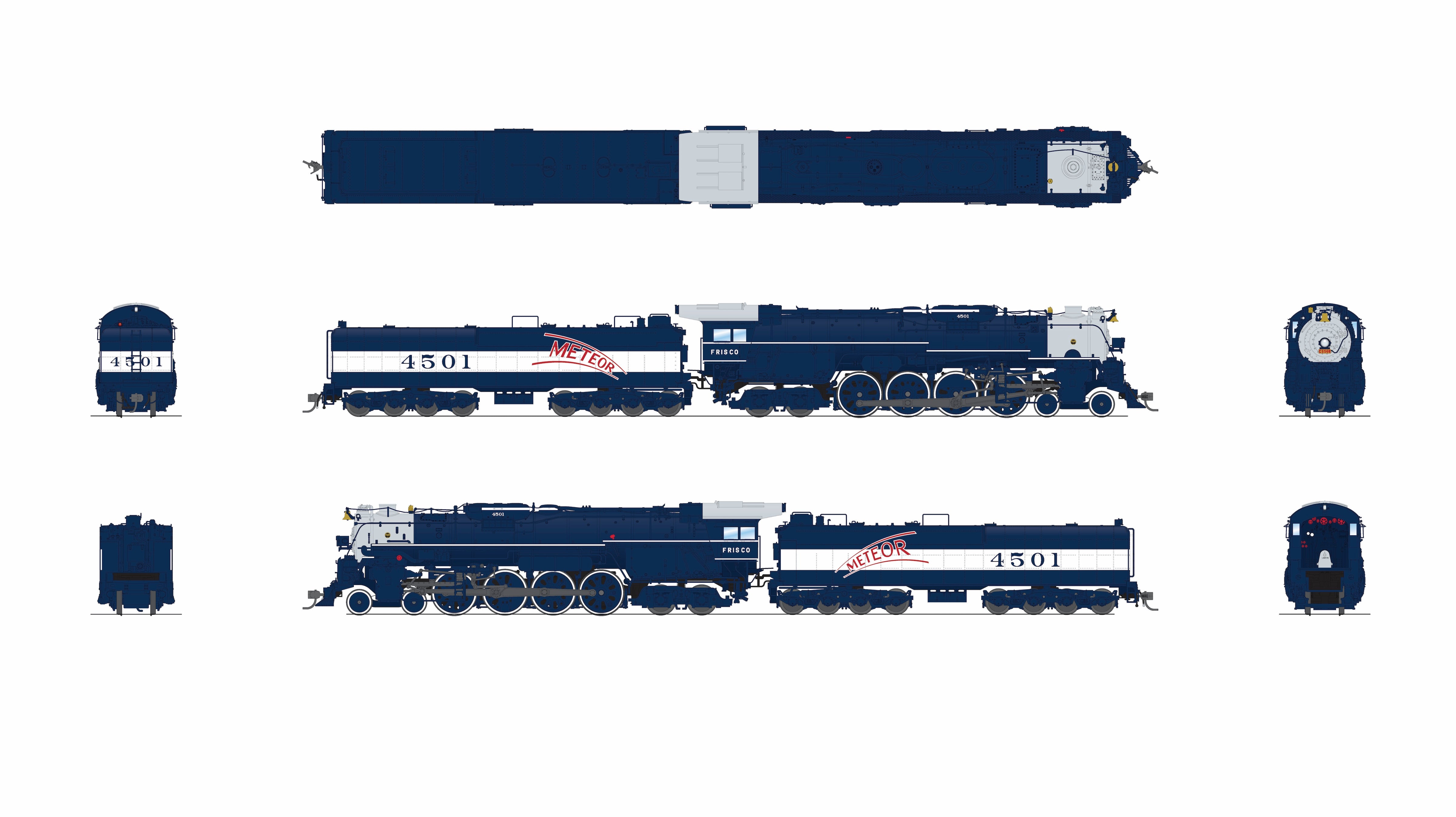 10121 Frisco 4501, "Meteor" Scheme, No-Sound / DCC-Ready, HO (Trainworld Exclusive)