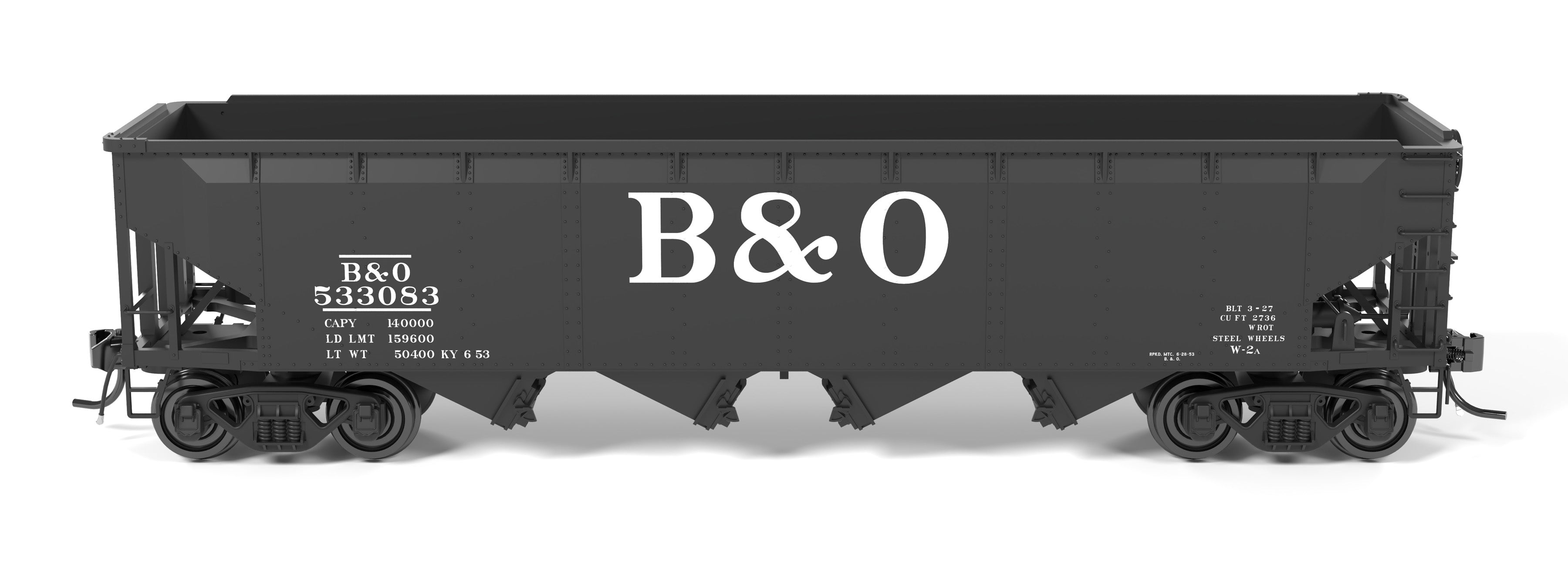 10133 ARA 70-ton 4-Bay Hopper, B&O W2b, Big "B&O" Scheme, 6-pack B, HO