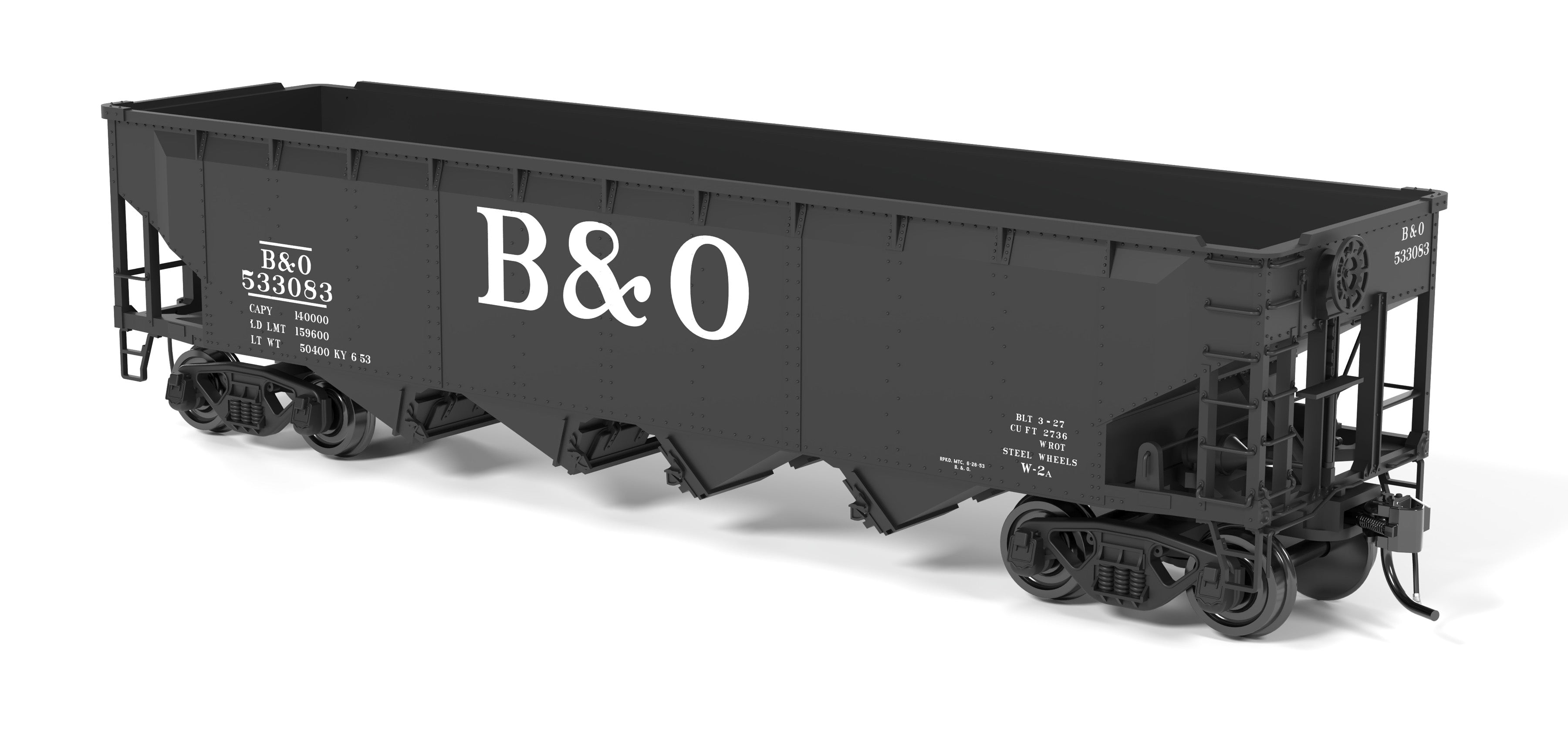 10133 ARA 70-ton 4-Bay Hopper, B&O W2b, Big "B&O" Scheme, 6-pack B, HO