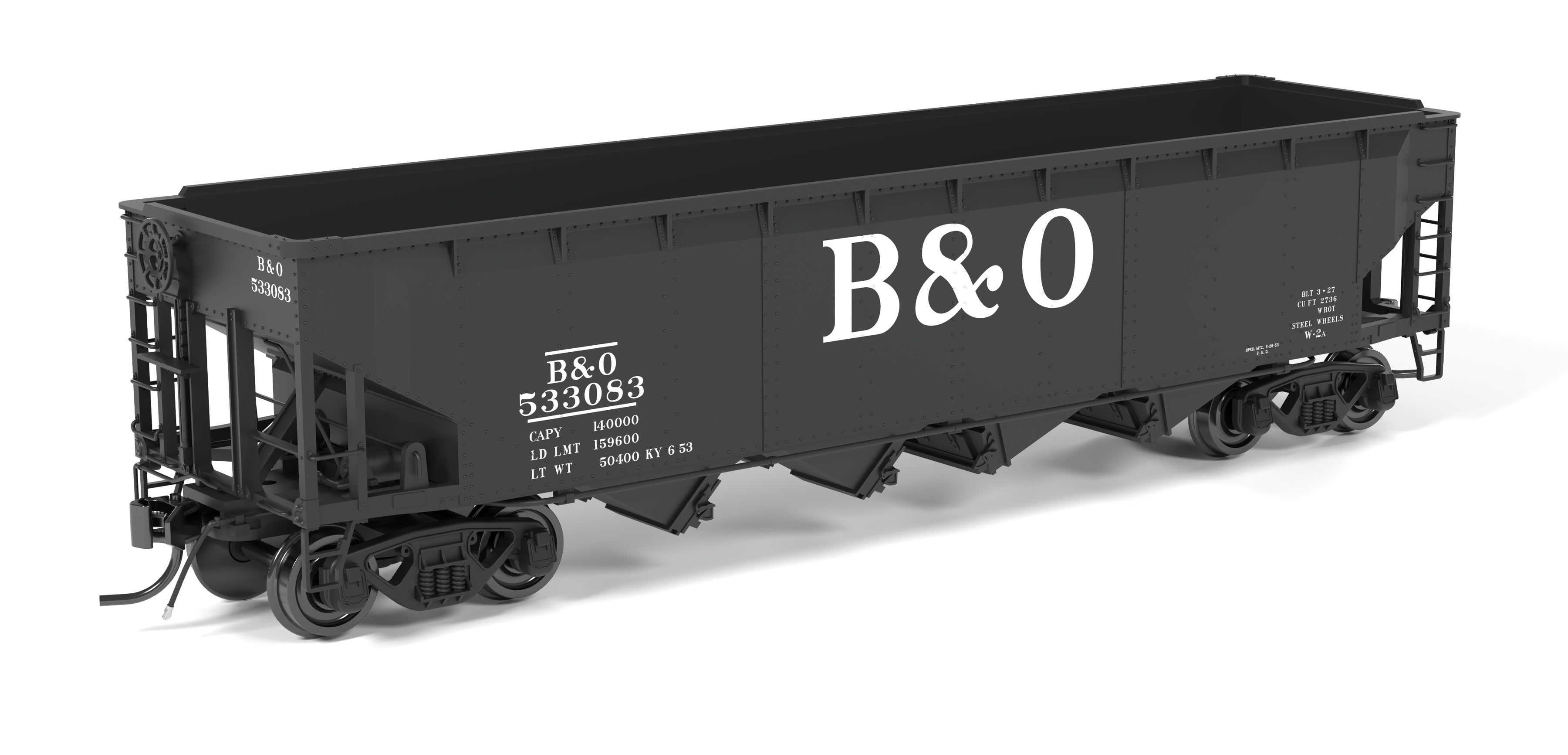 10133 ARA 70-ton 4-Bay Hopper, B&O W2b, Big "B&O" Scheme, 6-pack B, HO