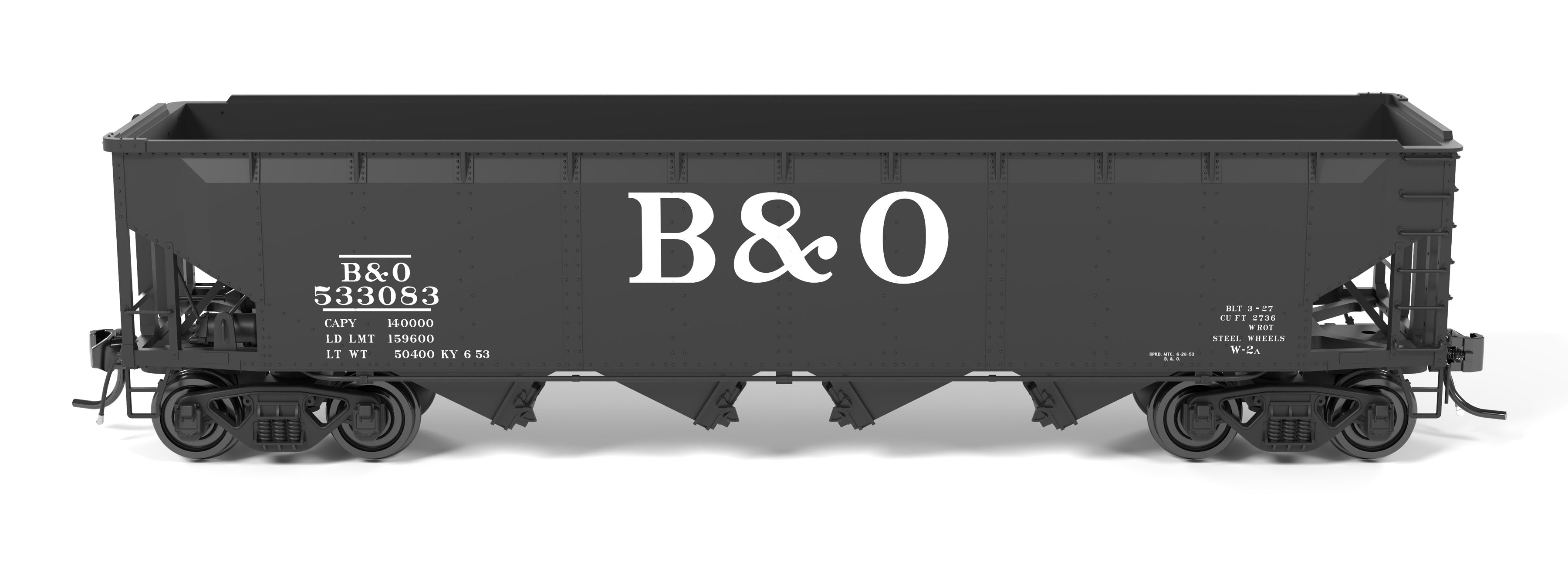 10133 ARA 70-ton 4-Bay Hopper, B&O W2b, Big "B&O" Scheme, 6-pack B, HO