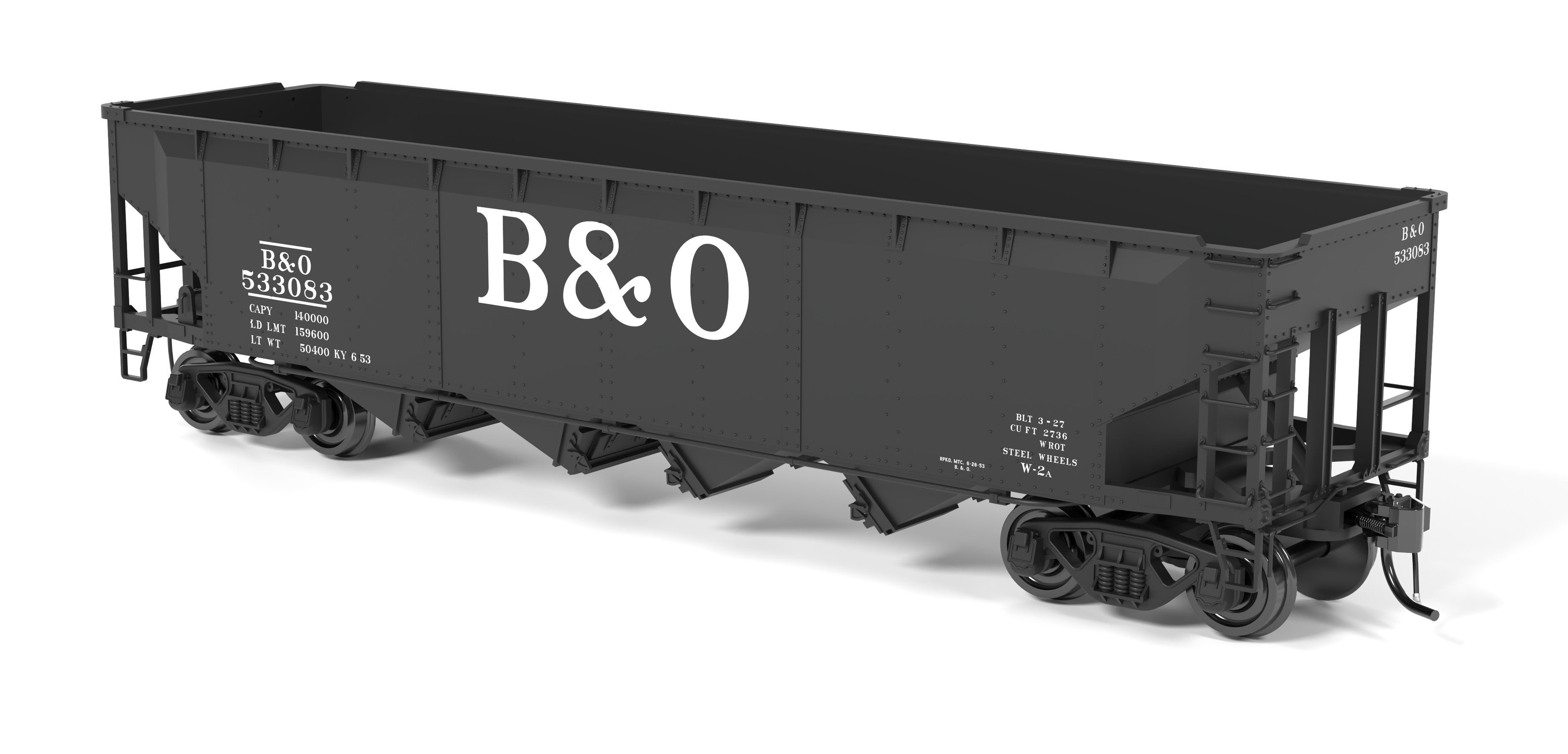 10133 ARA 70-ton 4-Bay Hopper, B&O W2b, Big "B&O" Scheme, 6-pack B, HO