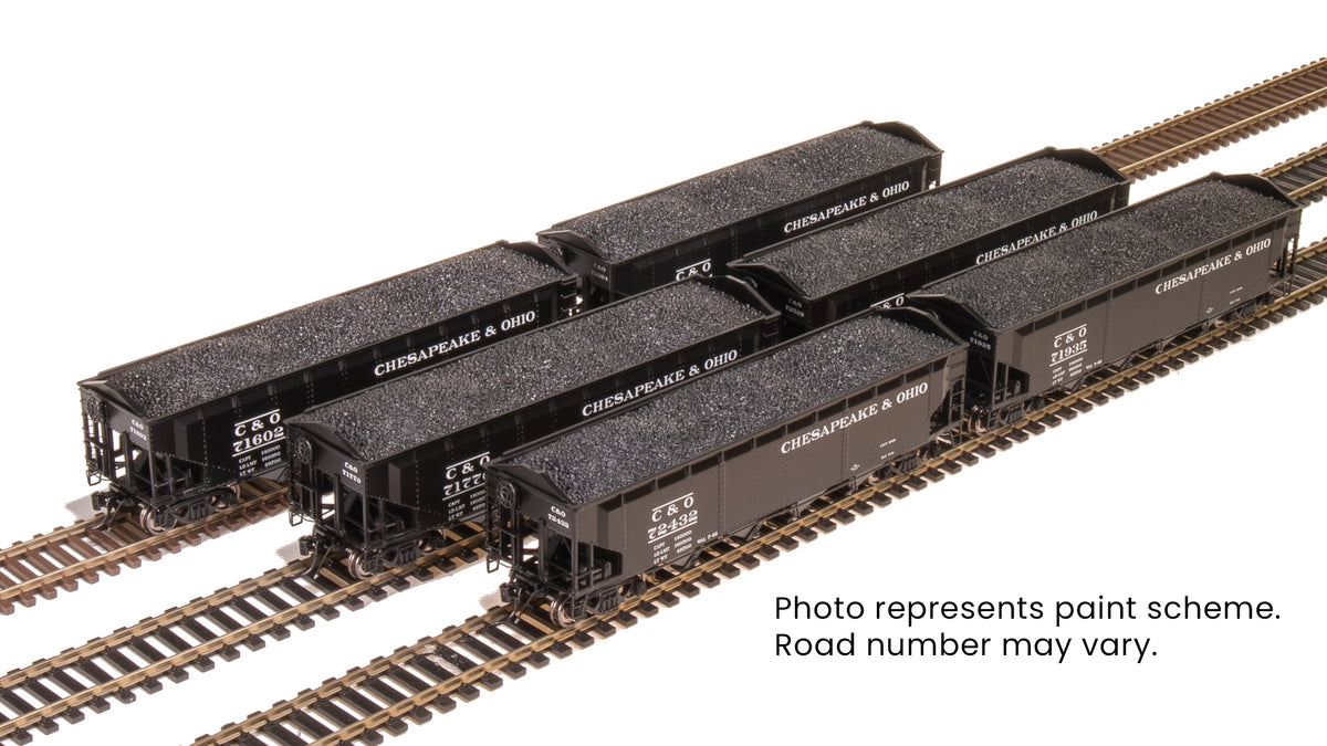 10134 ARA 70-ton 4-Bay Hopper, C&O H7-13, Black & White, 6-pack A, HO