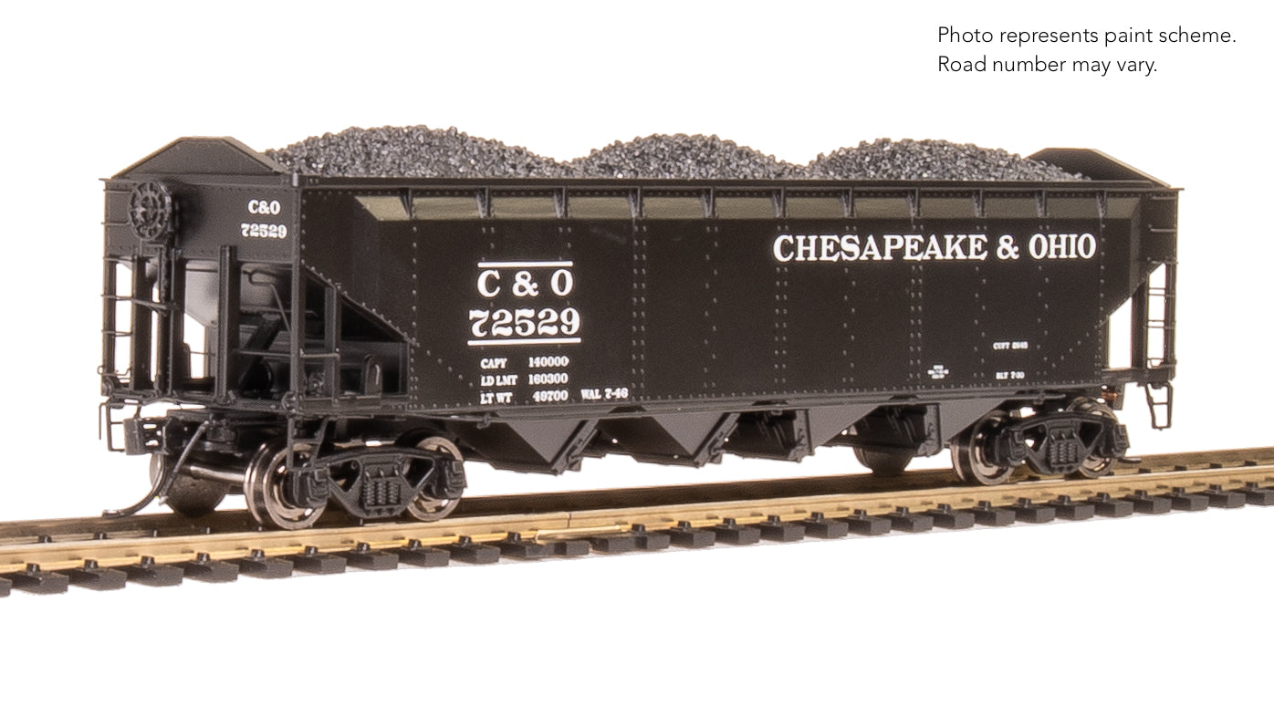 10135 ARA 70-ton 4-Bay Hopper, C&O H7-13, Black & White, 6-pack B, HO