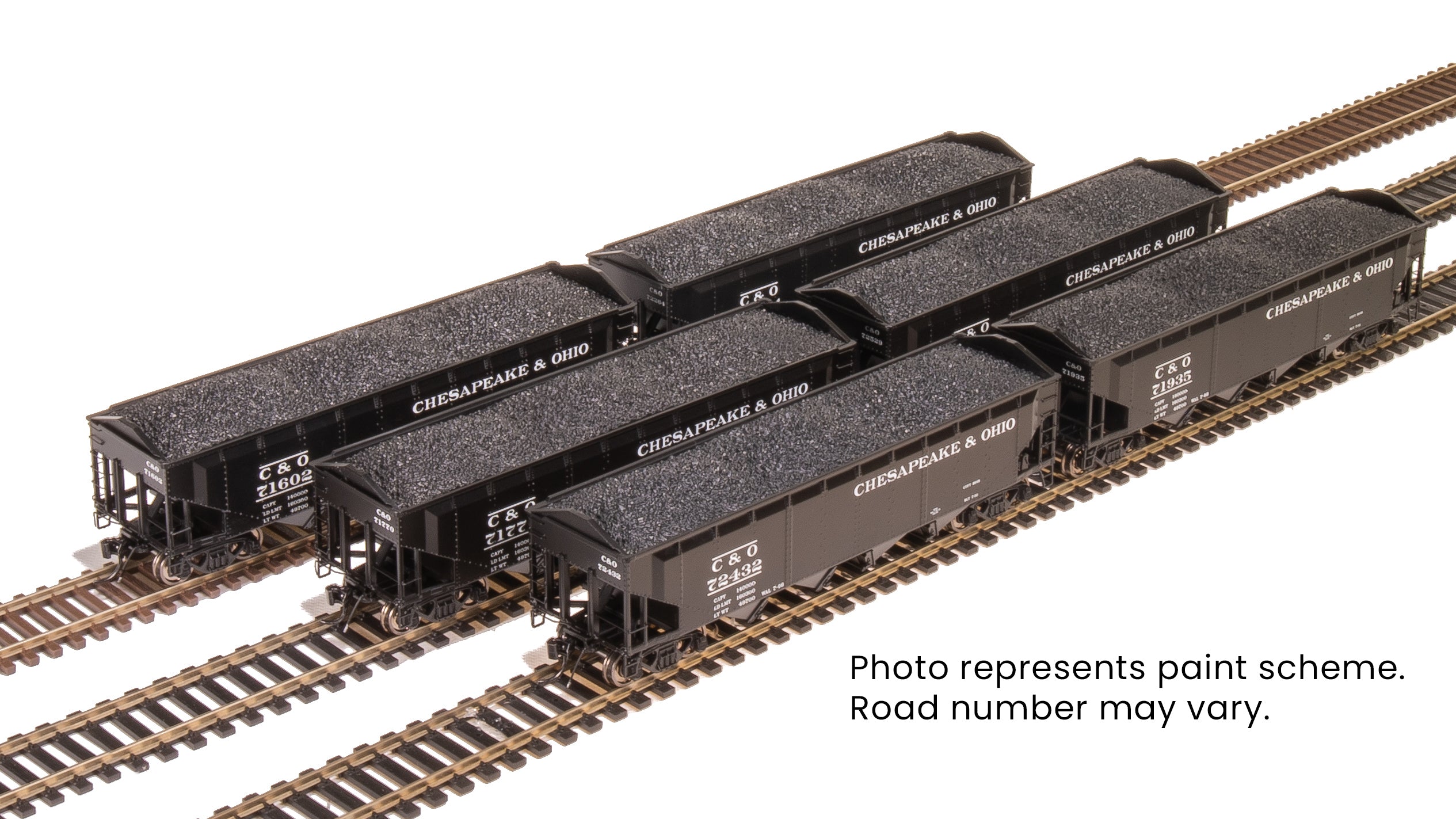 10135 ARA 70-ton 4-Bay Hopper, C&O H7-13, Black & White, 6-pack B, HO