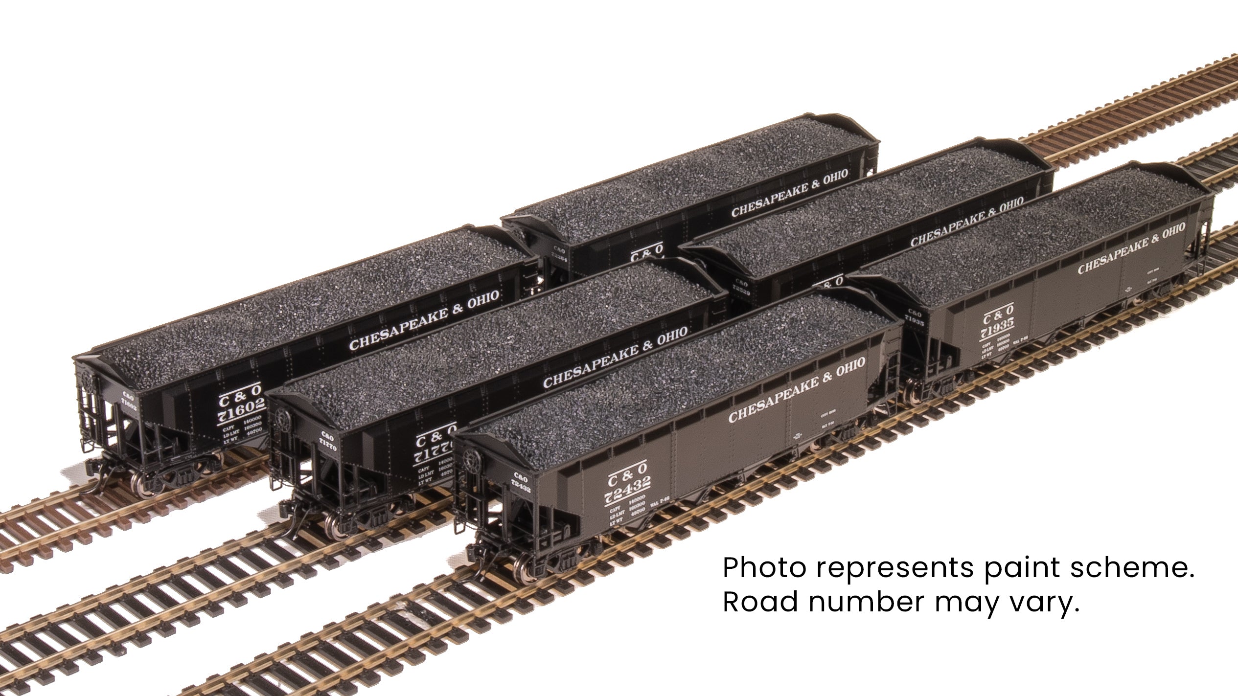 10135 ARA 70-ton 4-Bay Hopper, C&O H7-13, Black & White, 6-pack B, HO
