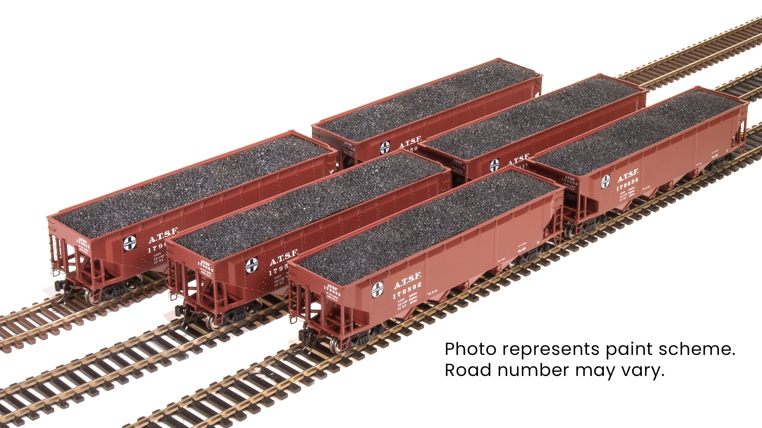 10139 ARA 70-ton 4-Bay Hopper, ATSF, Oxide Red w/ White, 6-pack B, HO
