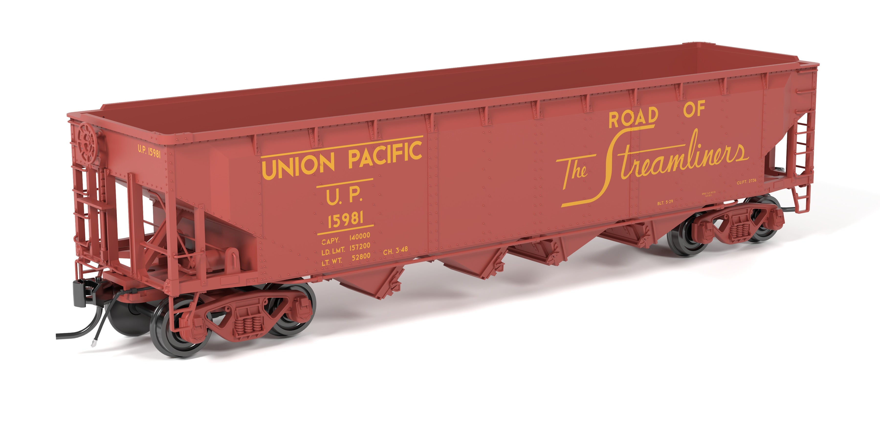 10140 ARA 70-ton 4-Bay Hopper, UP, "Streamliners / Serves All The West", 6-pack A, HO