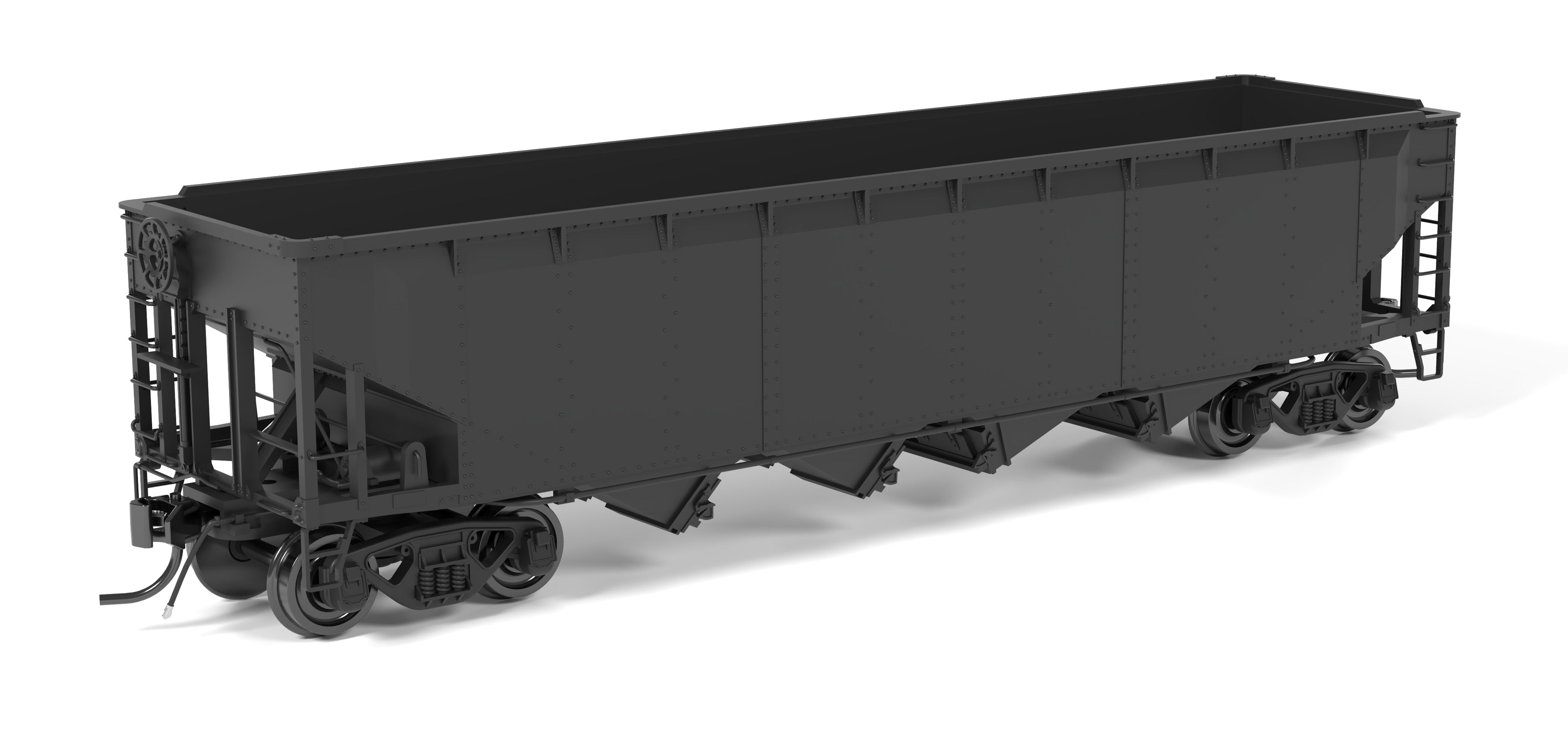 10143 ARA 70-ton 4-Bay Hopper, Unlettered, Painted Black, HO