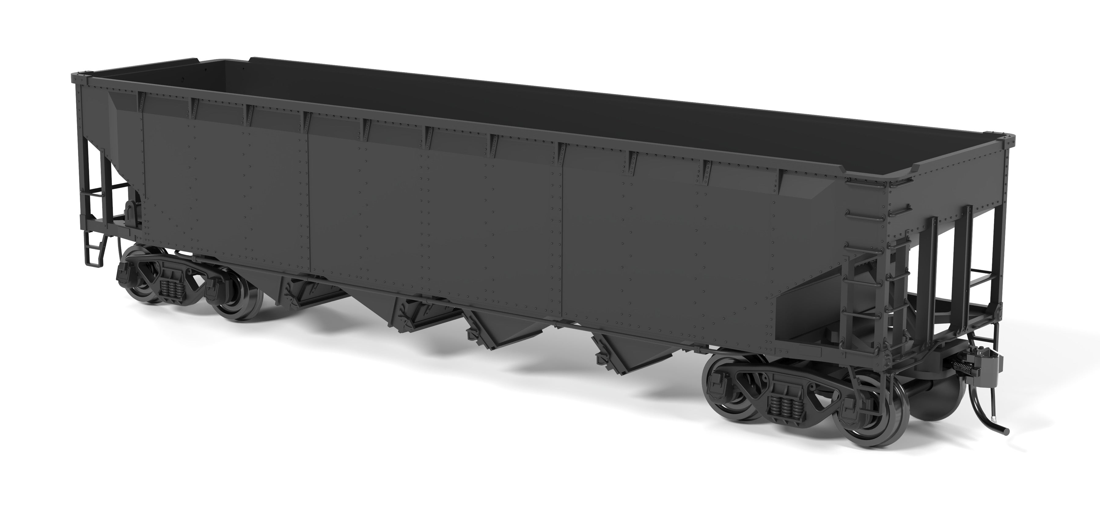 10143 ARA 70-ton 4-Bay Hopper, Unlettered, Painted Black, HO