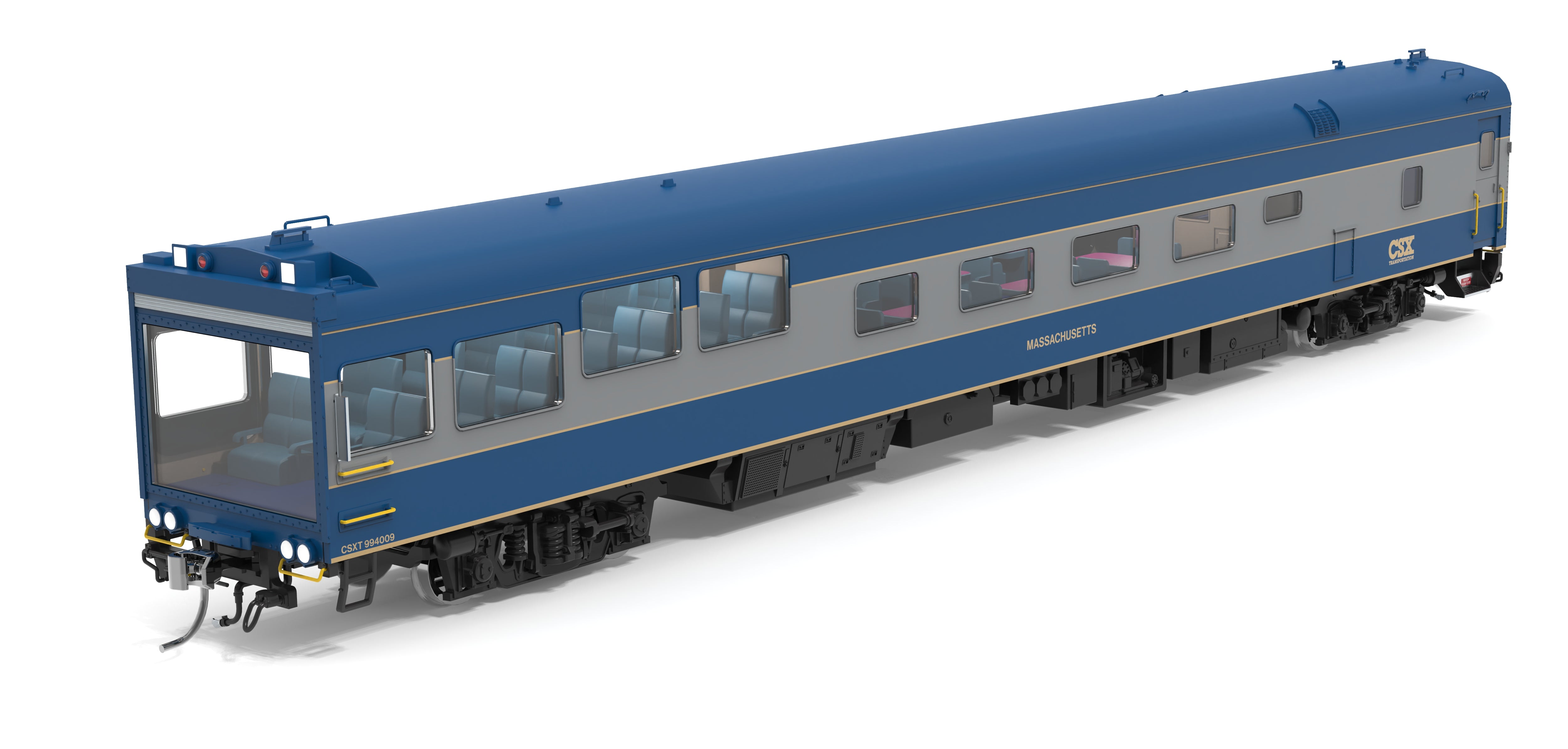 10173 CSX Track Inspection Car, #994009, "Massachusetts", 1999-2006 Appearance, HO