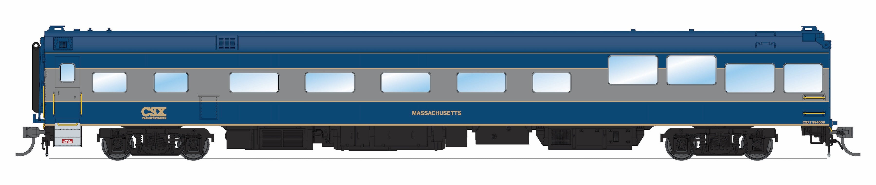 10173 CSX Track Inspection Car, #994009, "Massachusetts", 1999-2006 Appearance, HO
