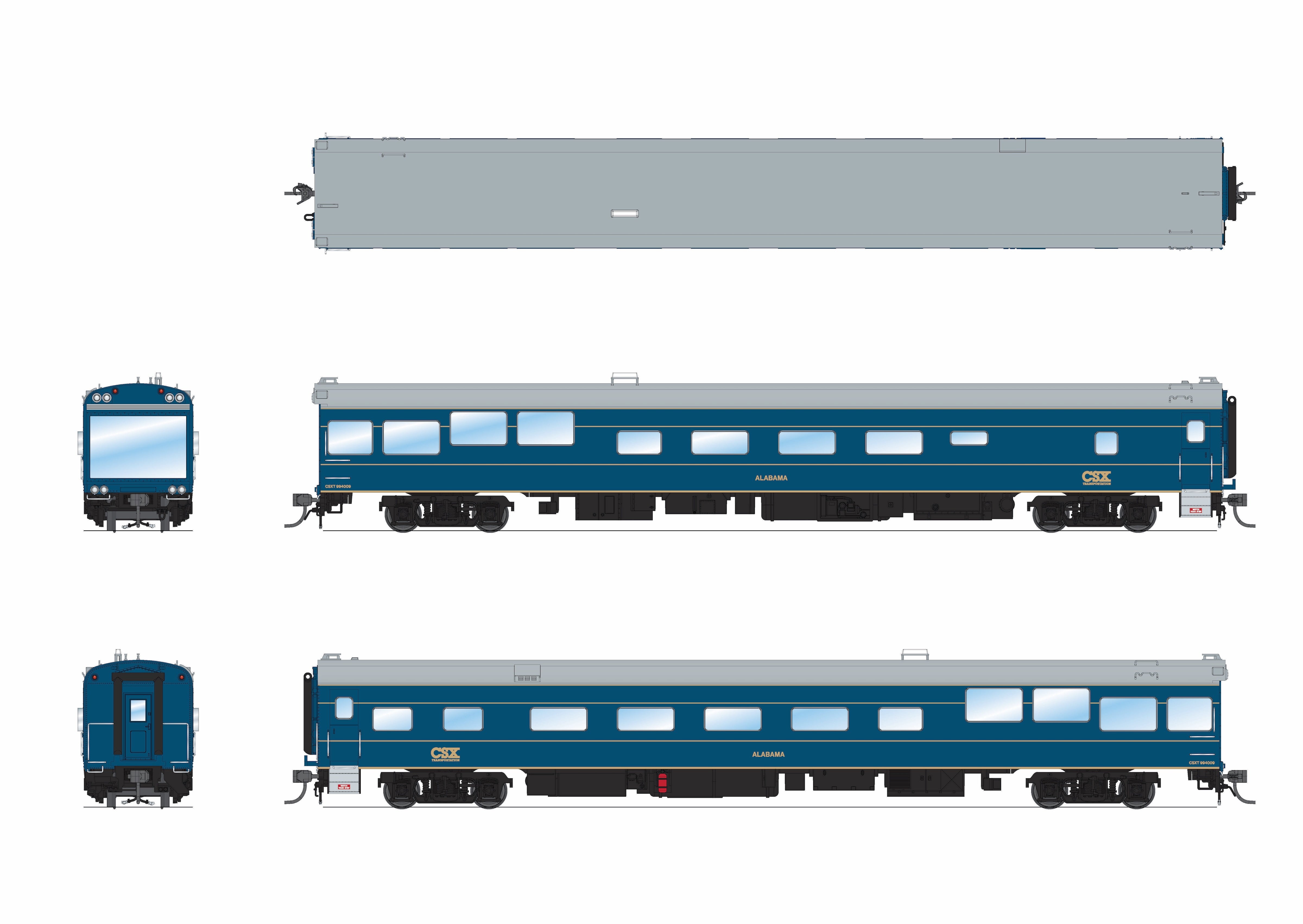10175 CSX Track Inspection Car, #994009, "Alabama", 2014-2021 Appearance, HO