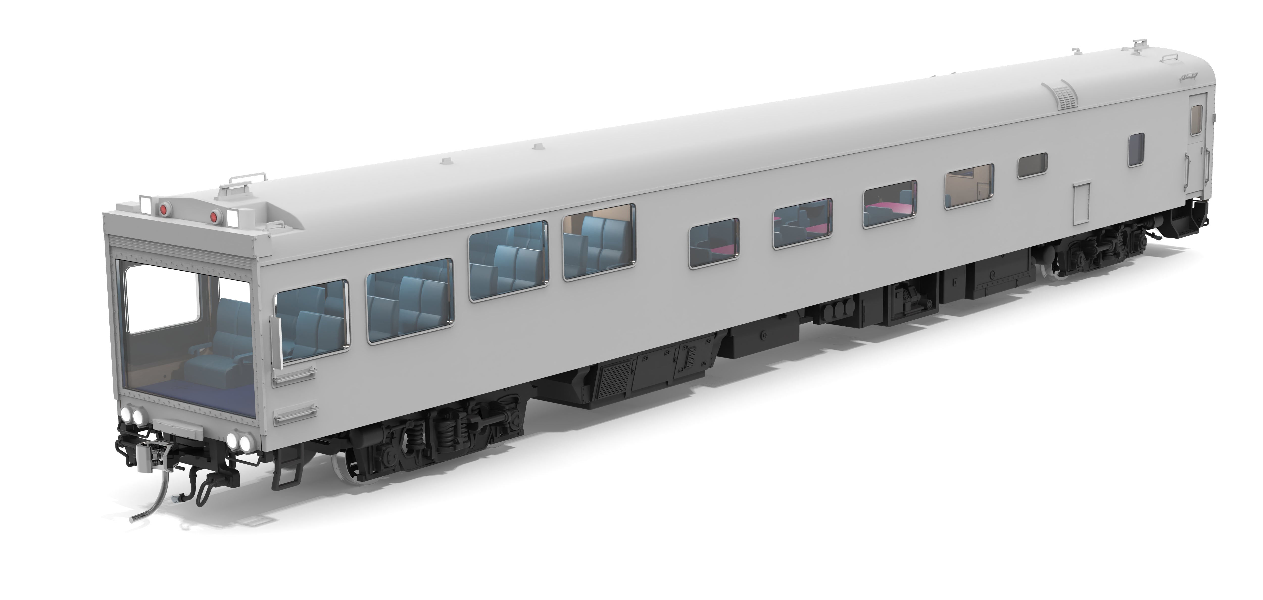 10177 Conrail-Type Track Inspection Car, Unlettered / Primer Gray, HO