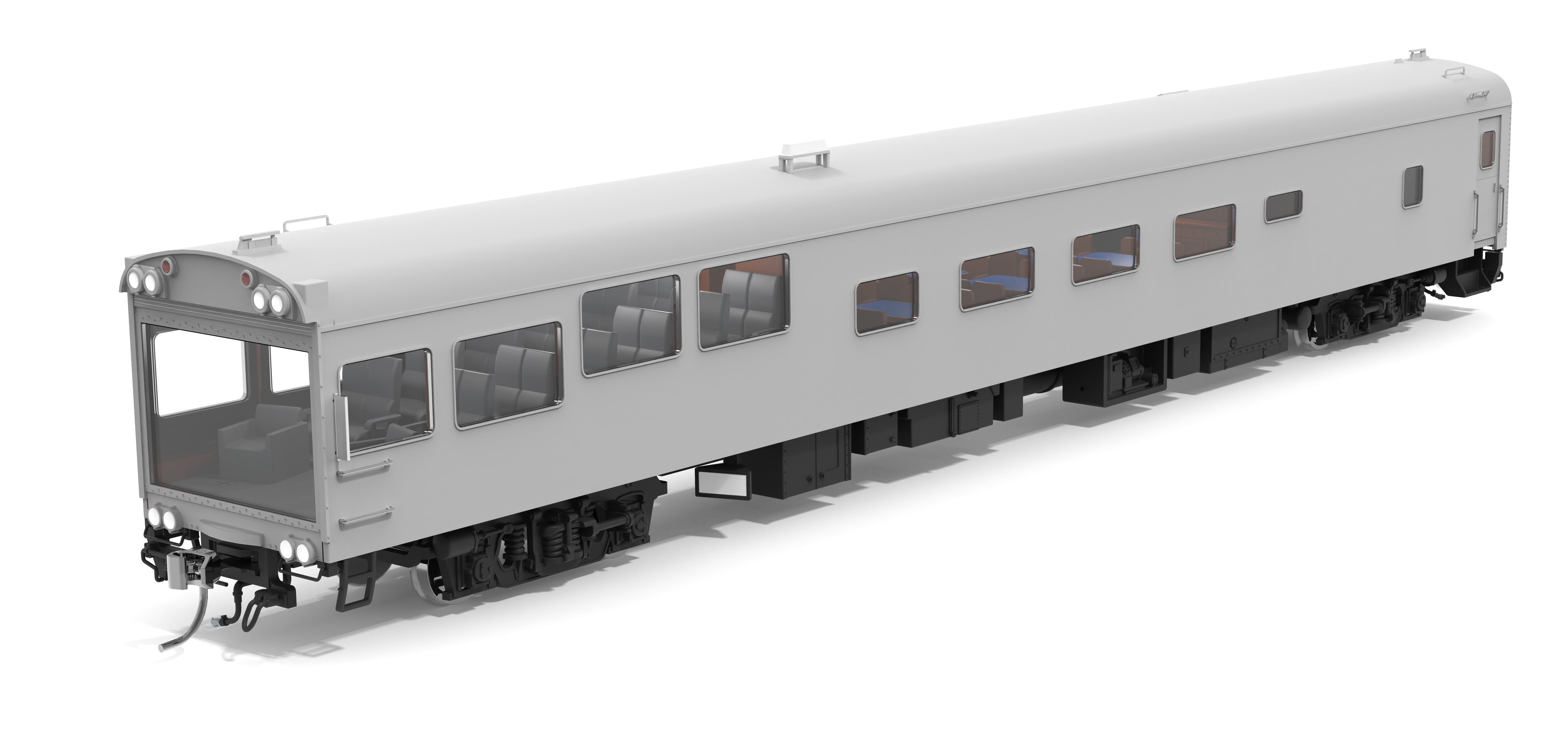 10178 CSX-Type Track Inspection Car, Unlettered / Primer Gray, HO
