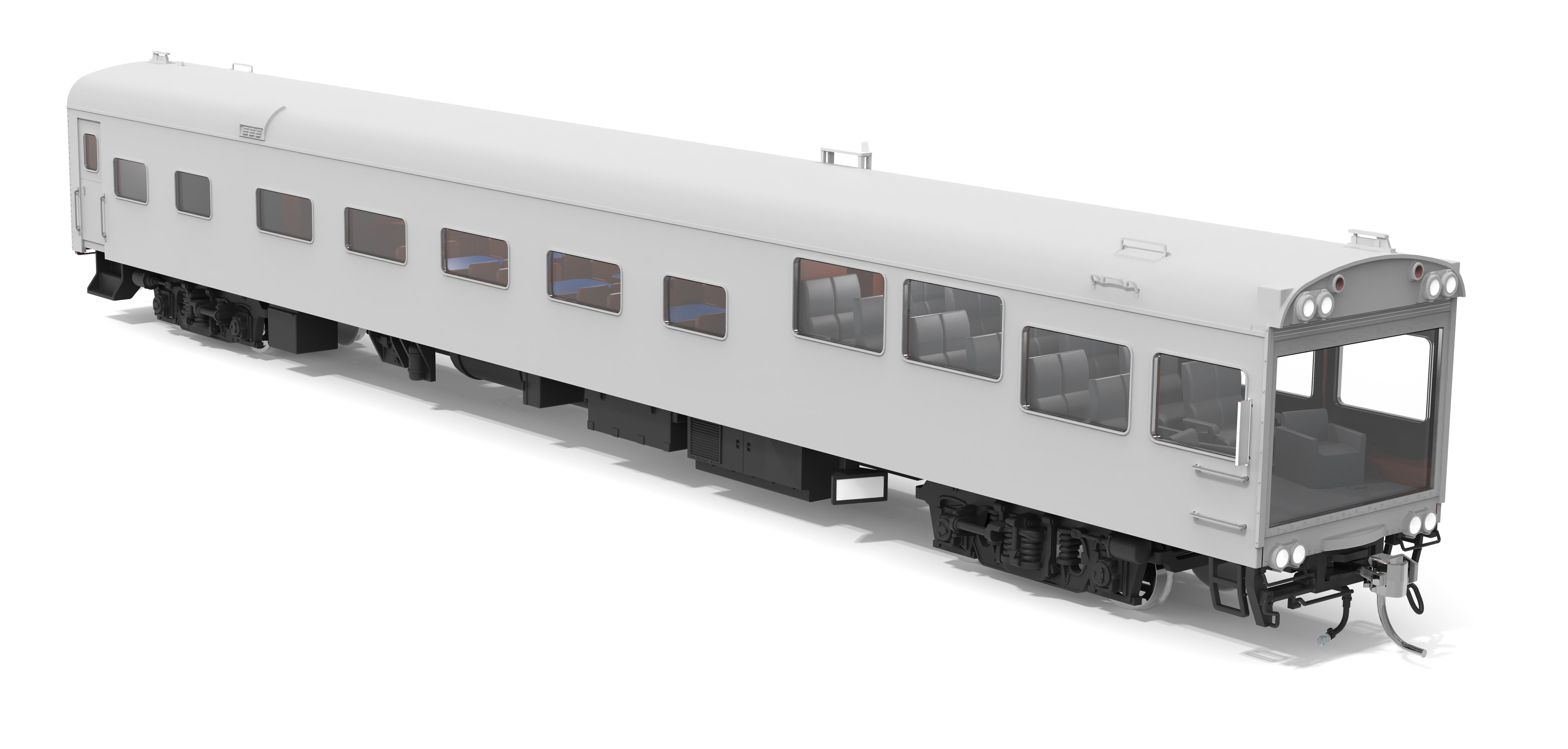 10178 CSX-Type Track Inspection Car, Unlettered / Primer Gray, HO